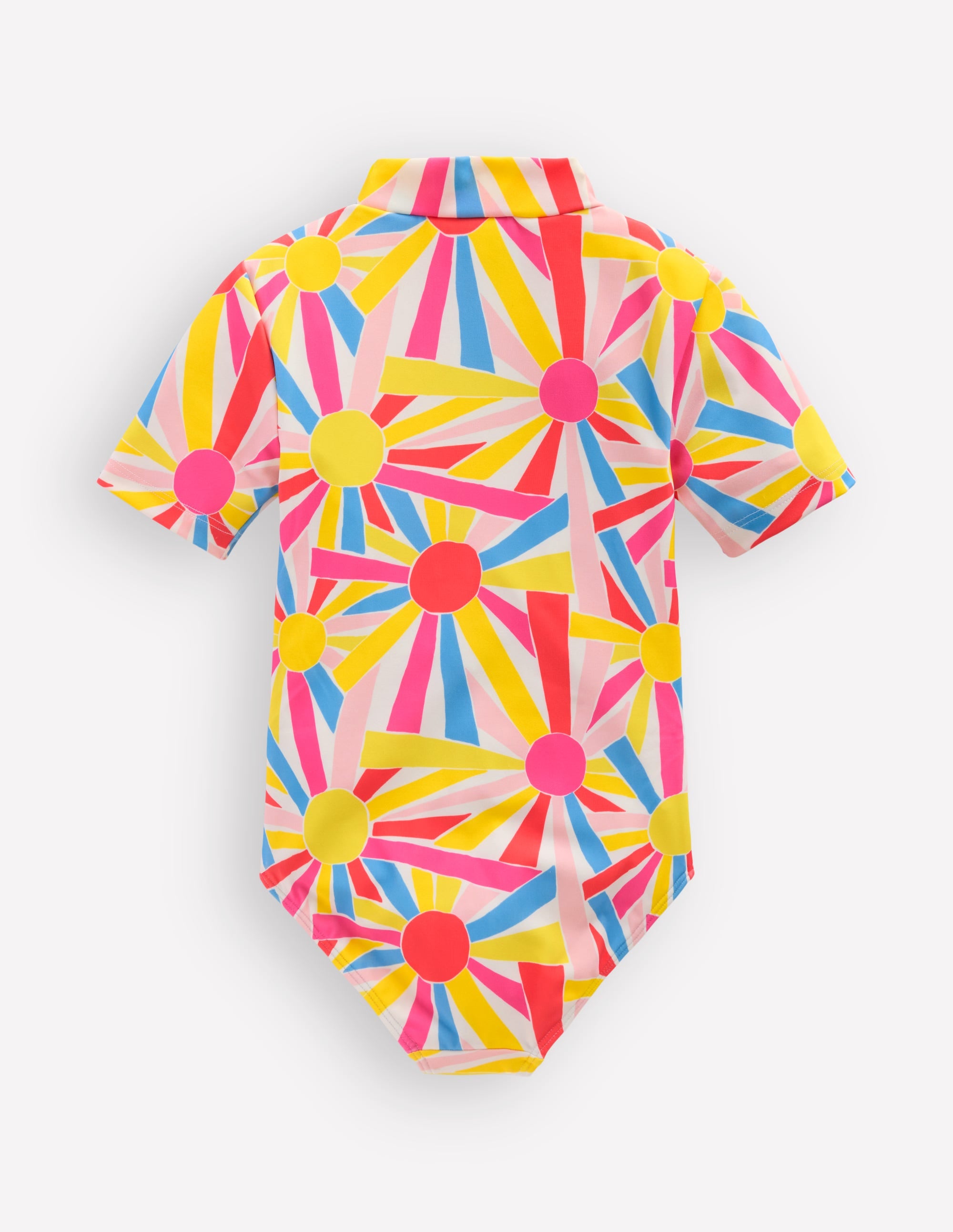 Short-sleeved Swimsuit-Ivory Sunburst - Image 3