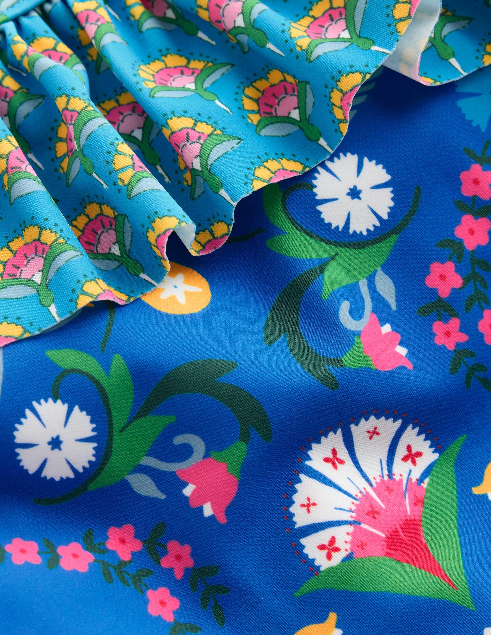 Lila One Shoulder Swimsuit-Kingfisher Blue Bird Floral - Image 3