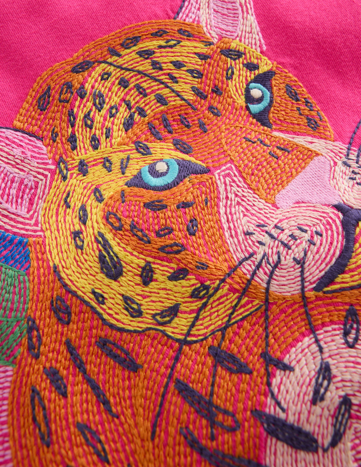 Puff Sleeve Superstitch Top-Raspberry Pink Leopard - Image 3