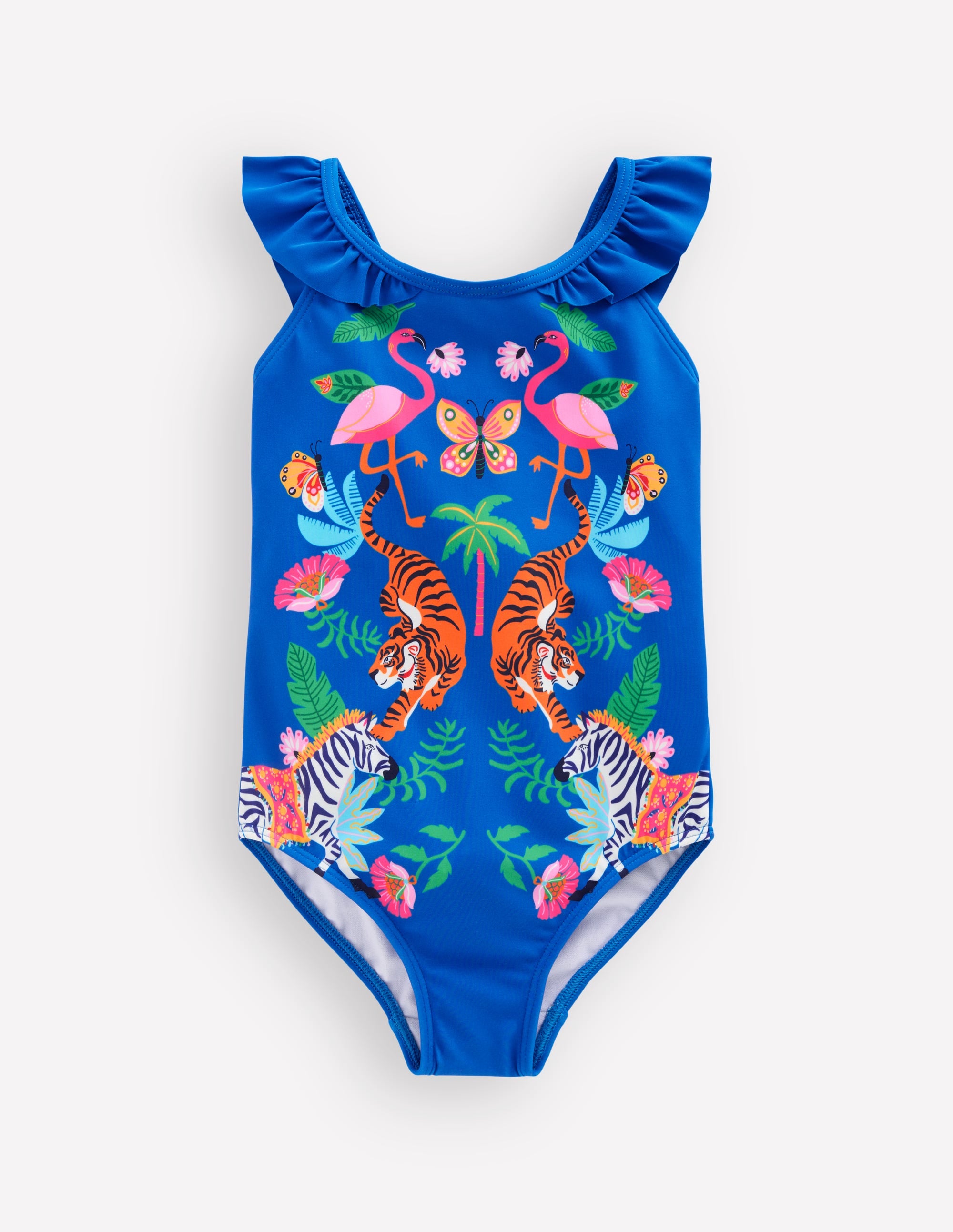 Hallie Frill Strap Swimsuit-Jungle Placement - Image 1