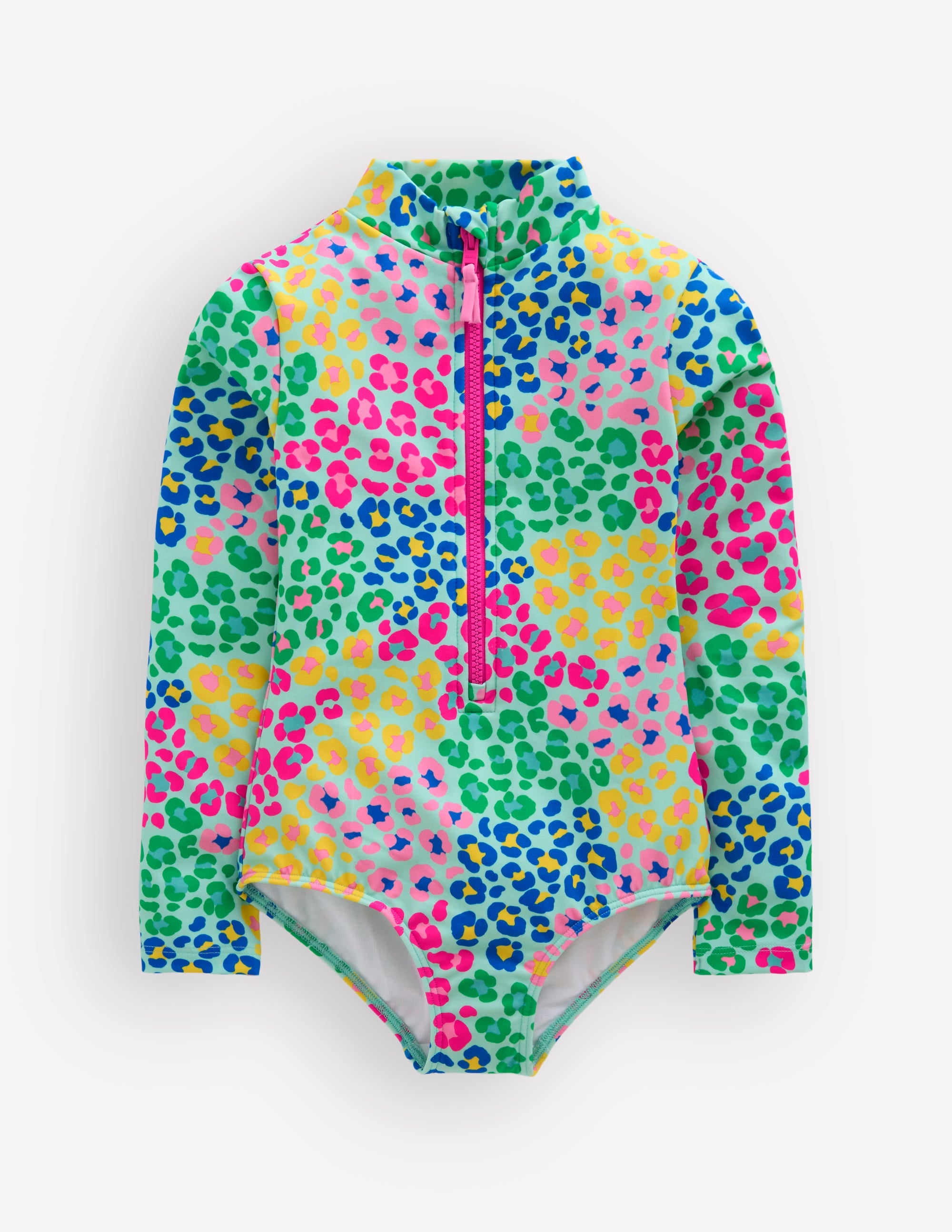 Long-sleeved Swimsuit-Multi Leopard - Image 1