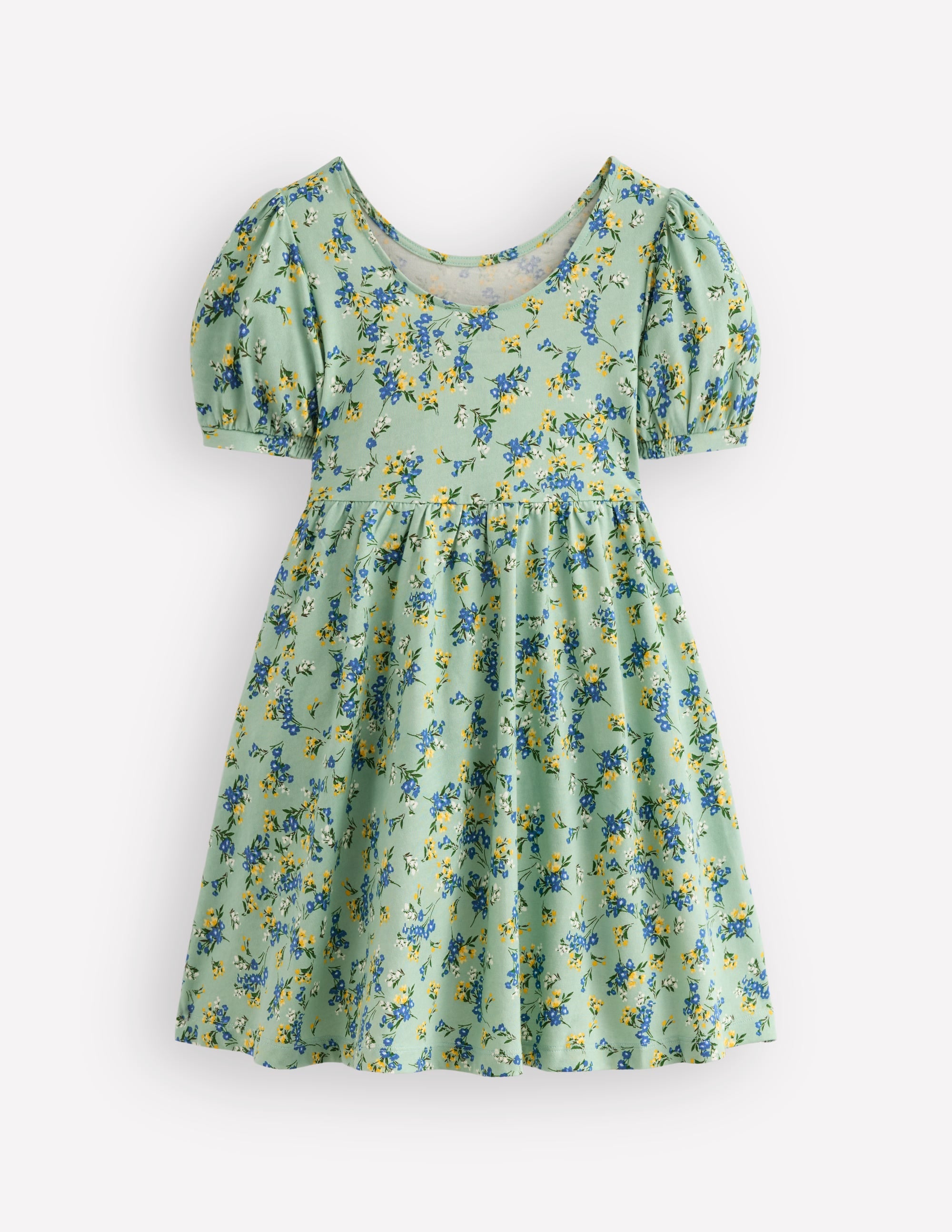 Ballerina Jersey Dress-Green Floral - Image 2