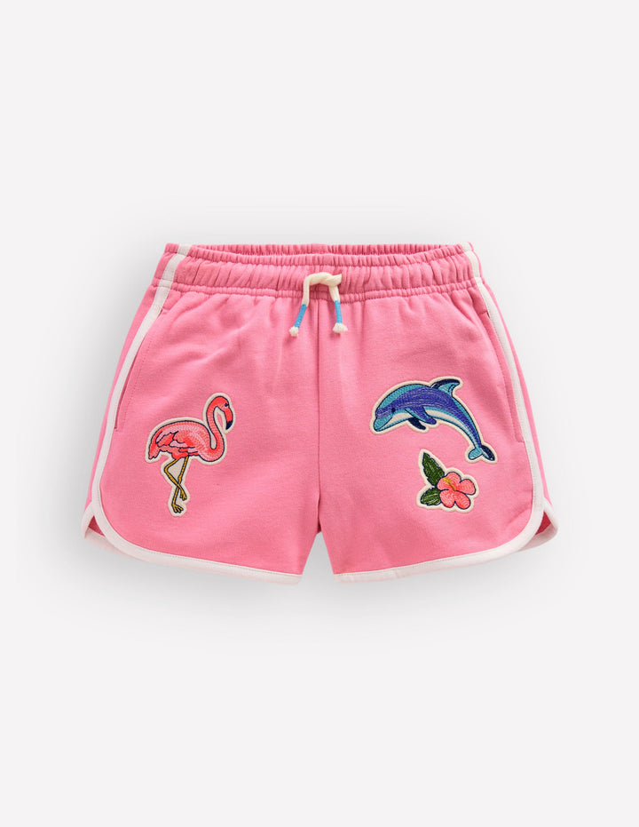 Jersey Boxing Short-Bubblegum Pink Badges