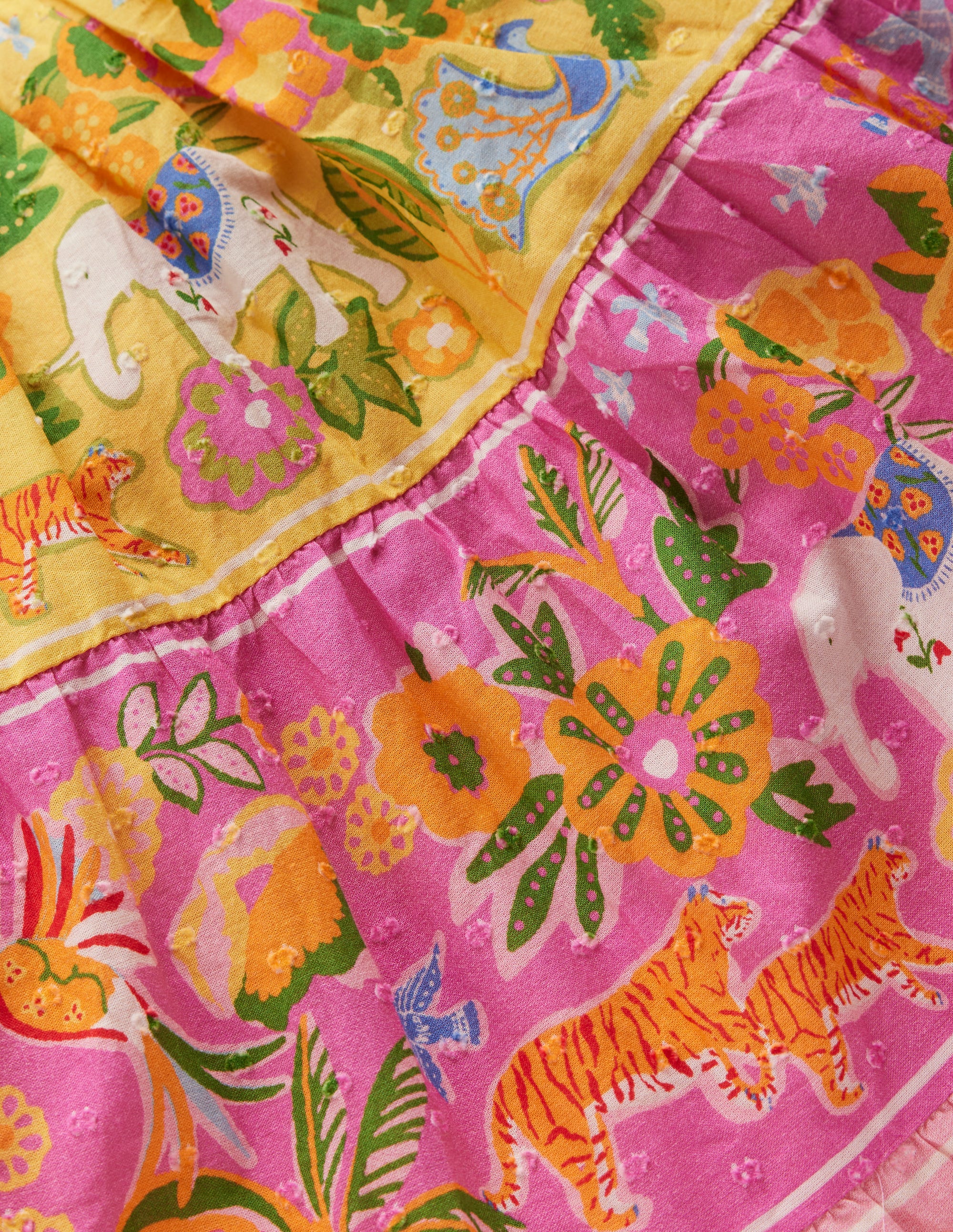 Midi Tiered Skirt-Multi Tropical Animals - Image 3