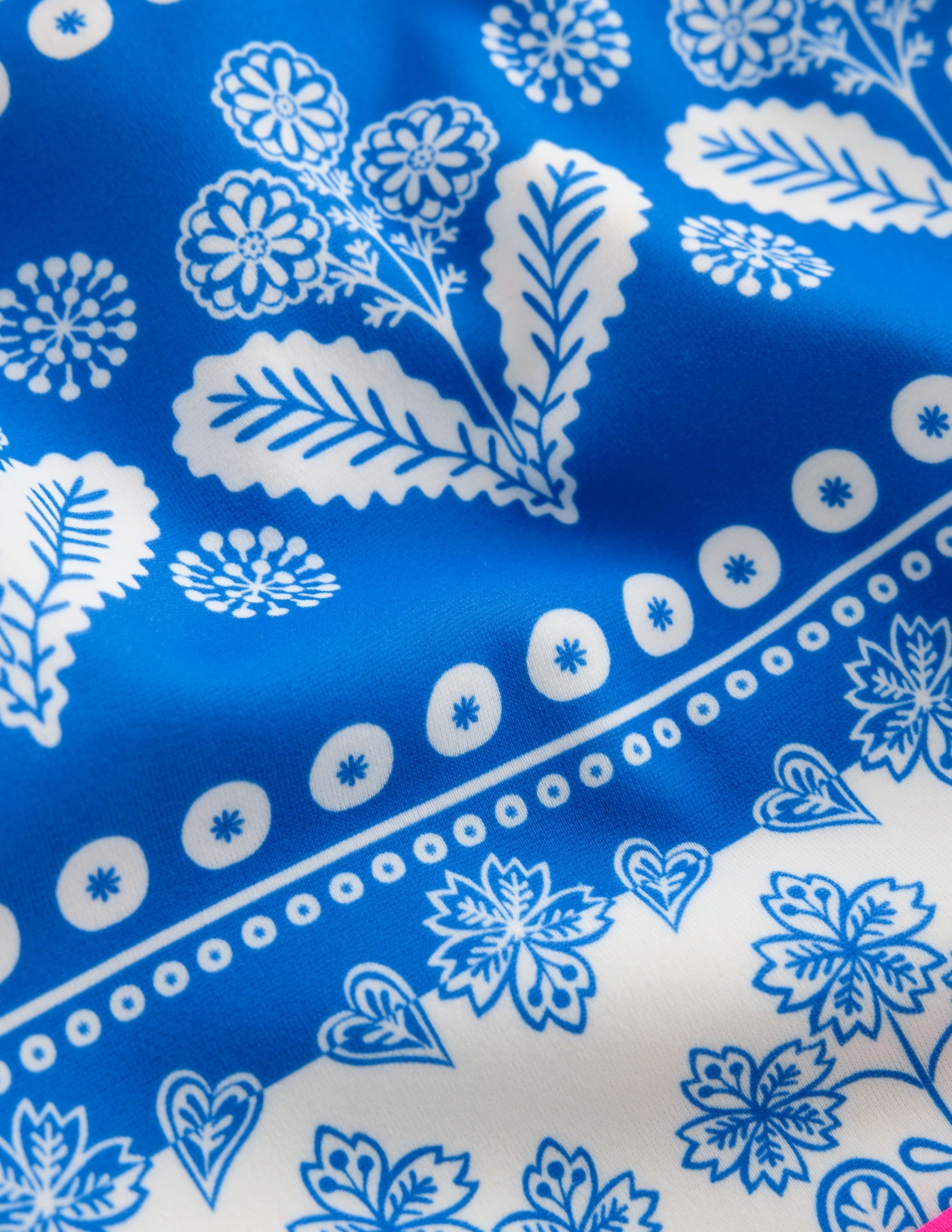 Cross-back Bikini Top-Azure Blue Woodblock - Image 3