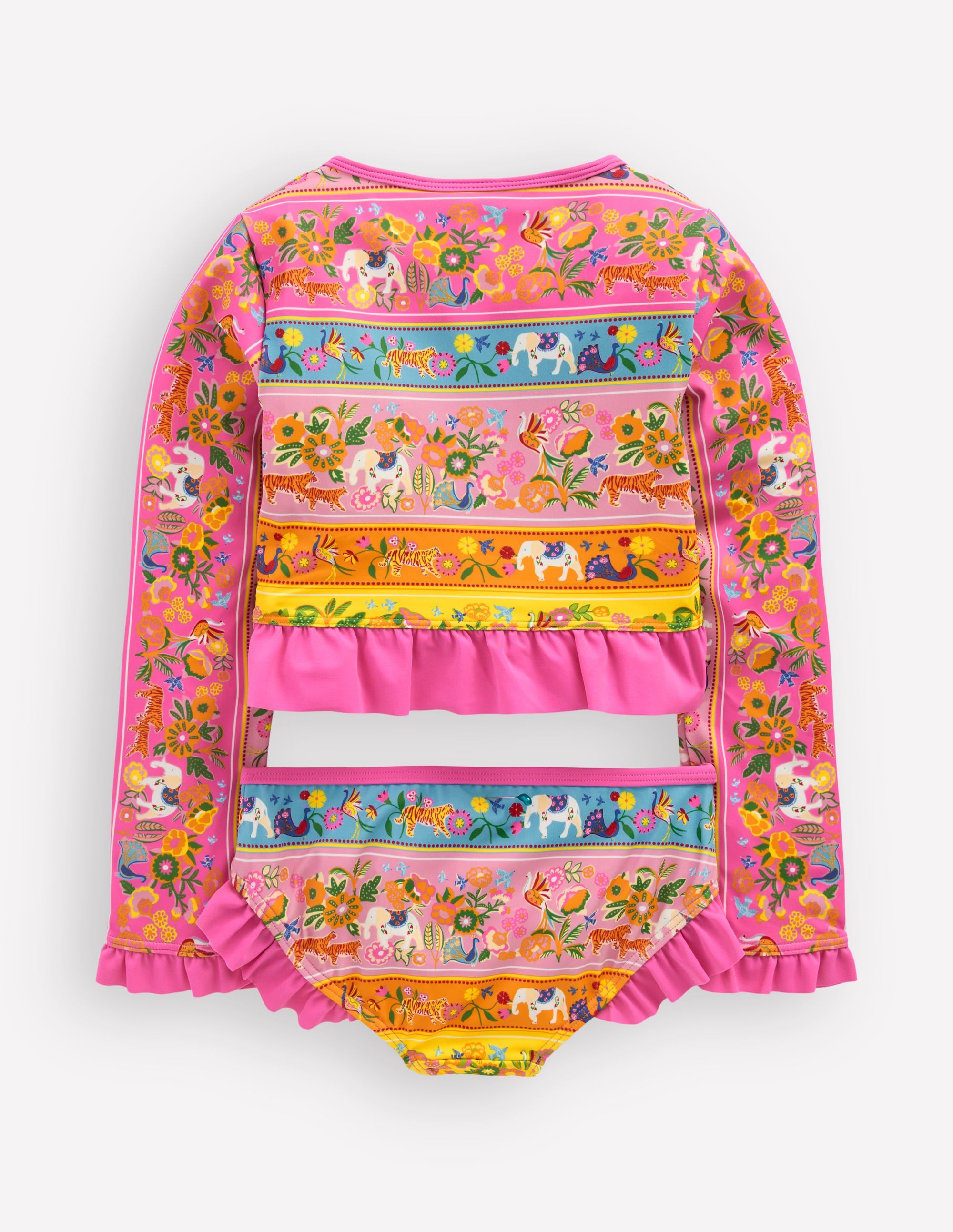 Long Sleeve Frill Set-Multi Tropical Animals - Image 2
