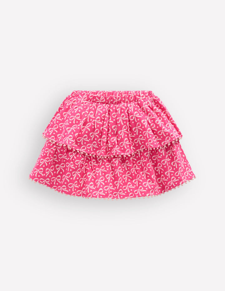 Ruffle Jersey Skort-Pink Ribbon