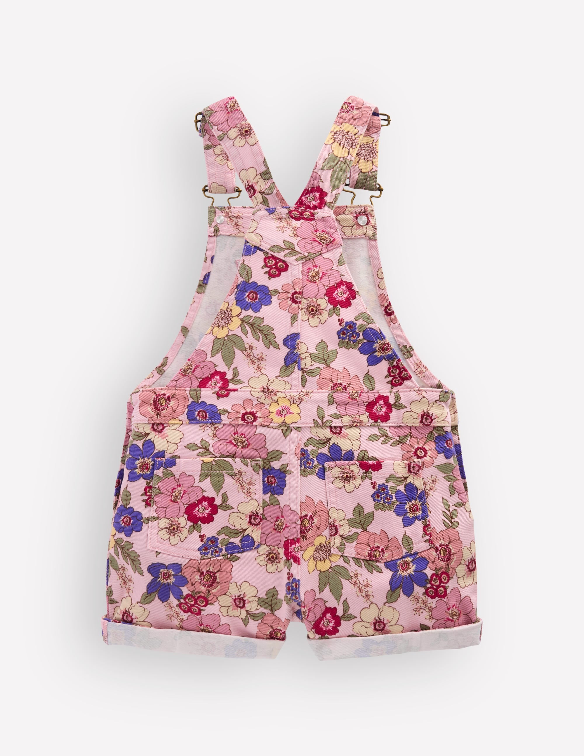 Short Dungaree-Pink Floral Bloom - Image 2