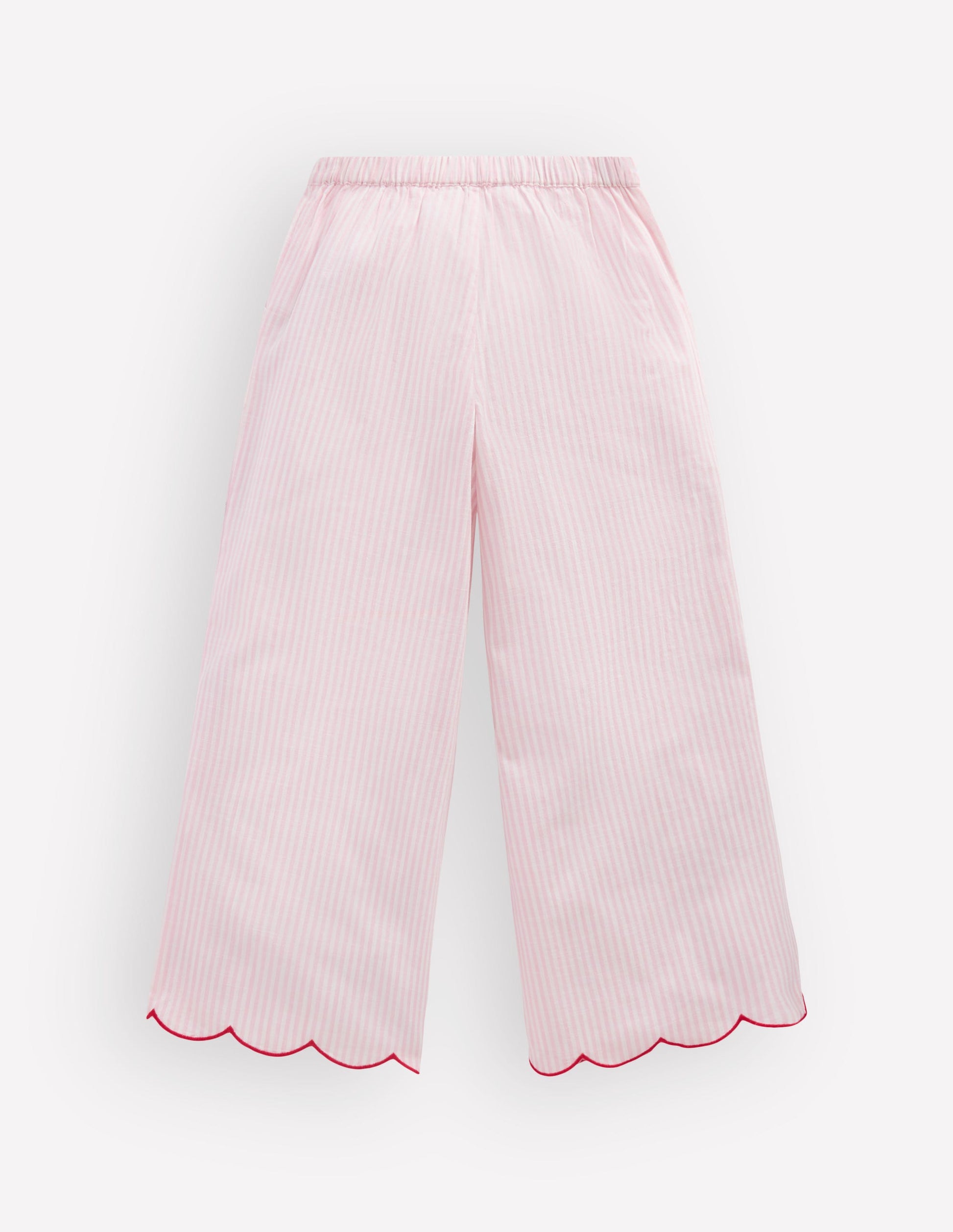 Scallop Hem Trousers-Chalk Pink/ Ivory Floral-2