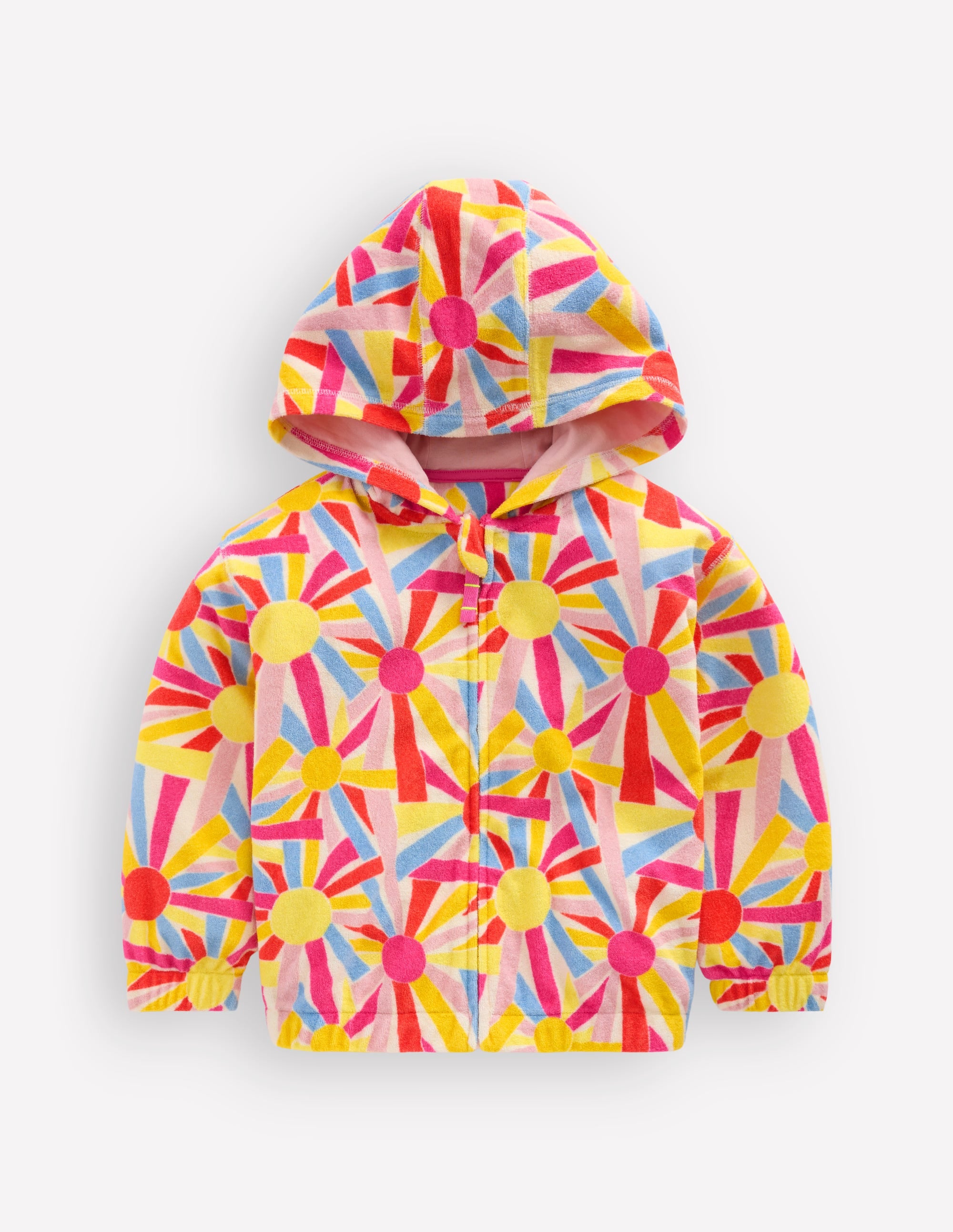 Relaxed Towelling Hoodie-Ivory Sunburst - Image 2