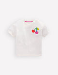 Short Sleeve Printed T-Shirt-Soft Ivory Cherries
