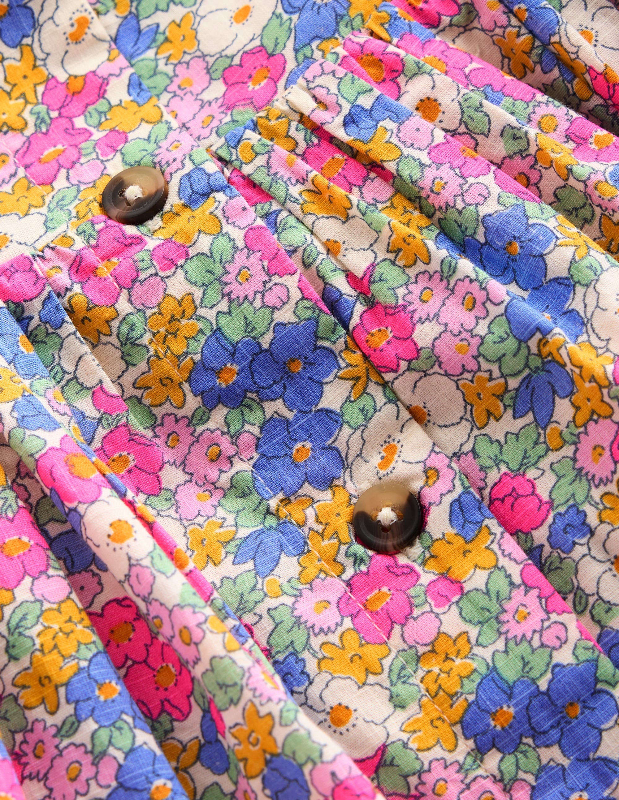 Remy Button Through Dress-Pink Ditsy Floral - Image 3