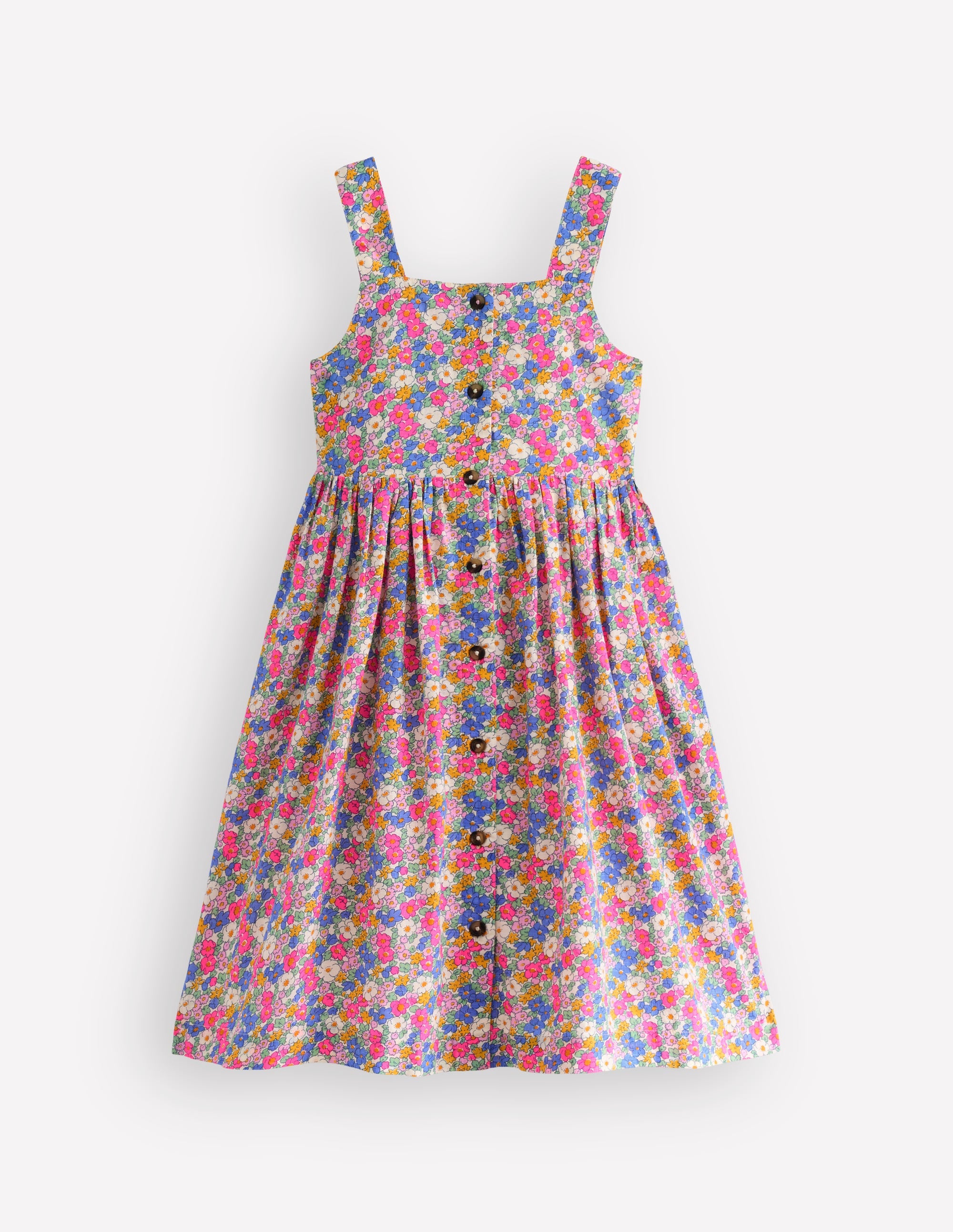 Remy Button Through Dress-Pink Ditsy Floral - Image 1