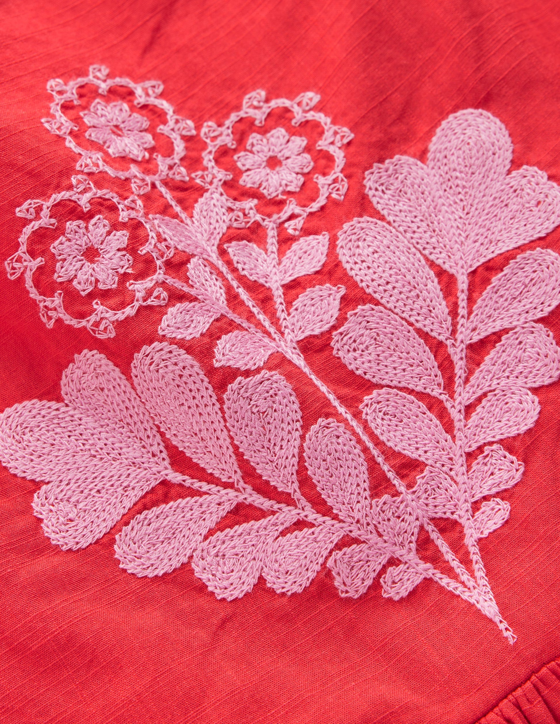 Annalisa Twirly Sundress-Spicy Red Embroidery-3