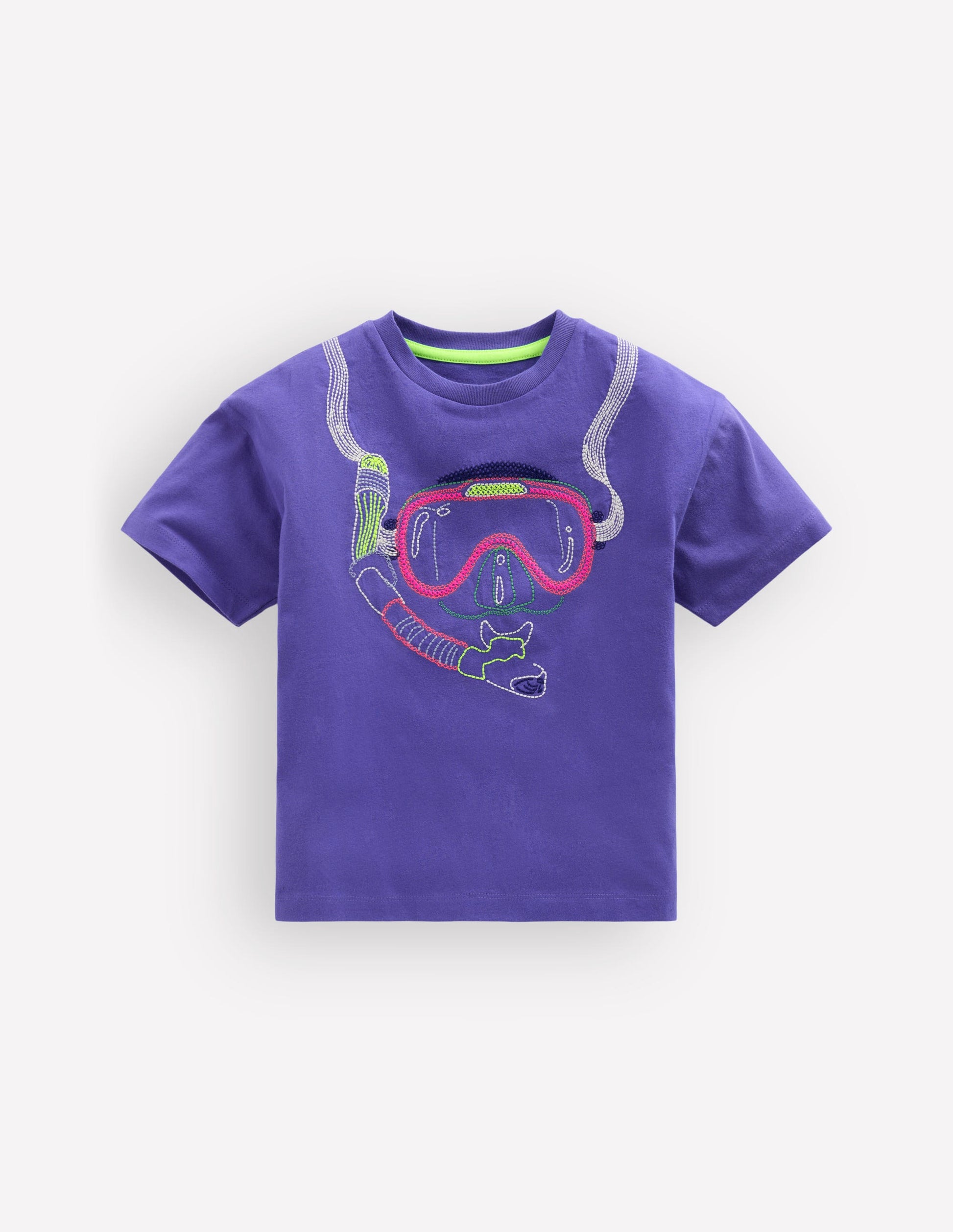 Relaxed Applique T-shirt-Wisteria Blue Snorkel-1