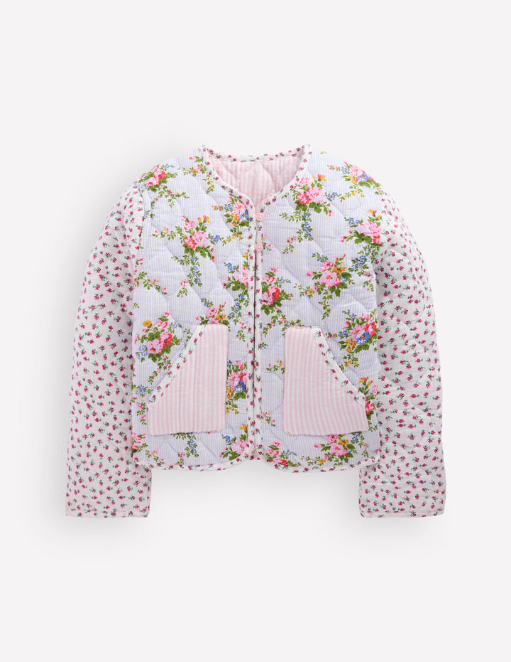 Reversible Quilted Jacket-Floral Hotch Potch