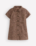 Denim Shirt Dress-Leopard