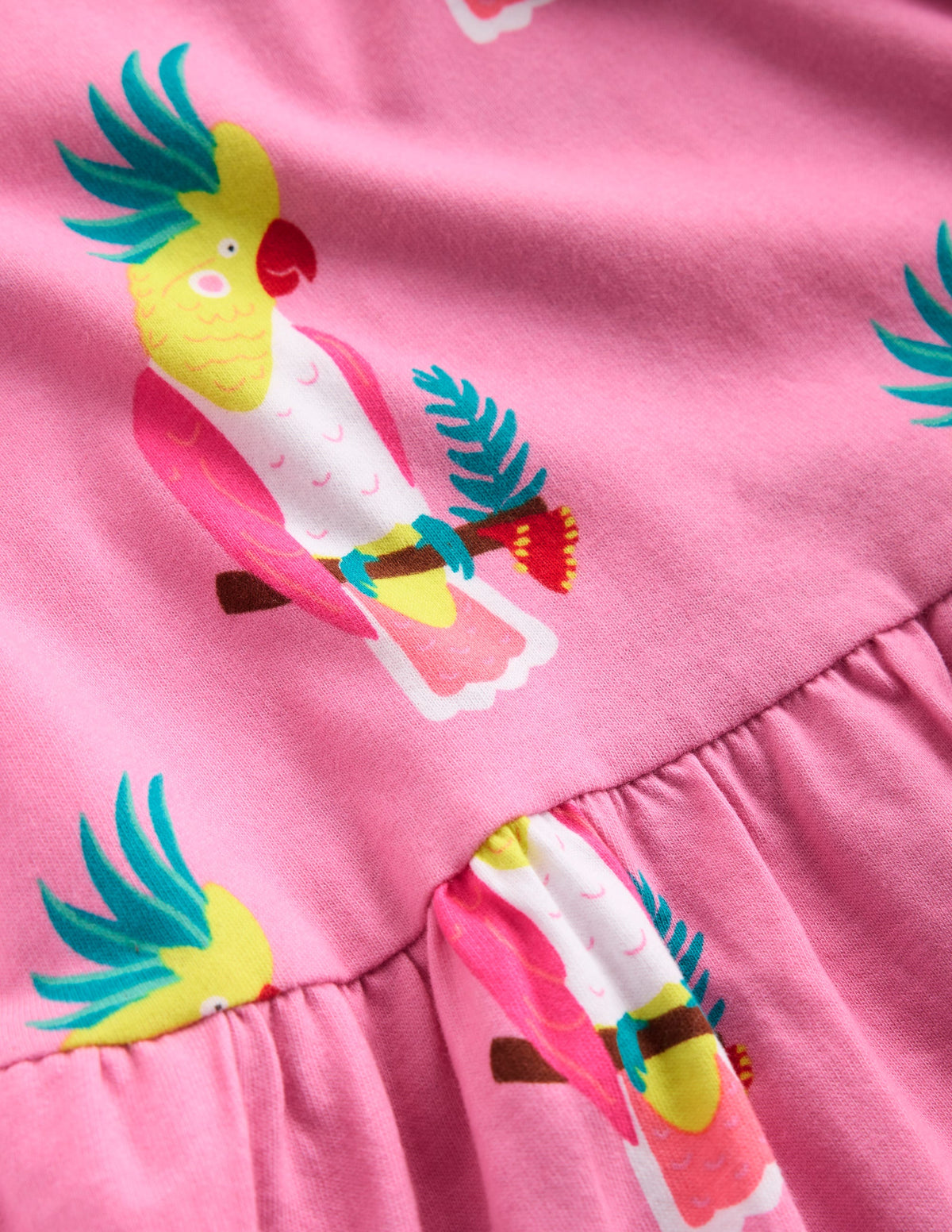Jersey T-Shirt Dress-Flamingo Pink Tropical Bird - Image 5