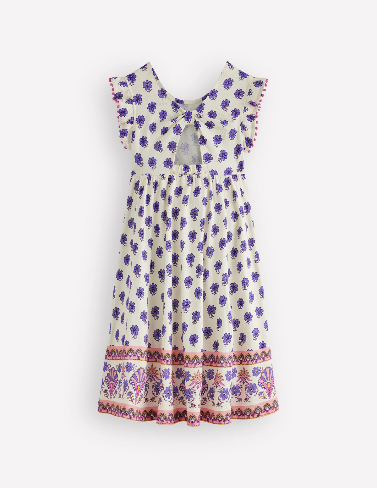 Clover Bow Back Jersey Dress-Multi Woodblock - Image 4