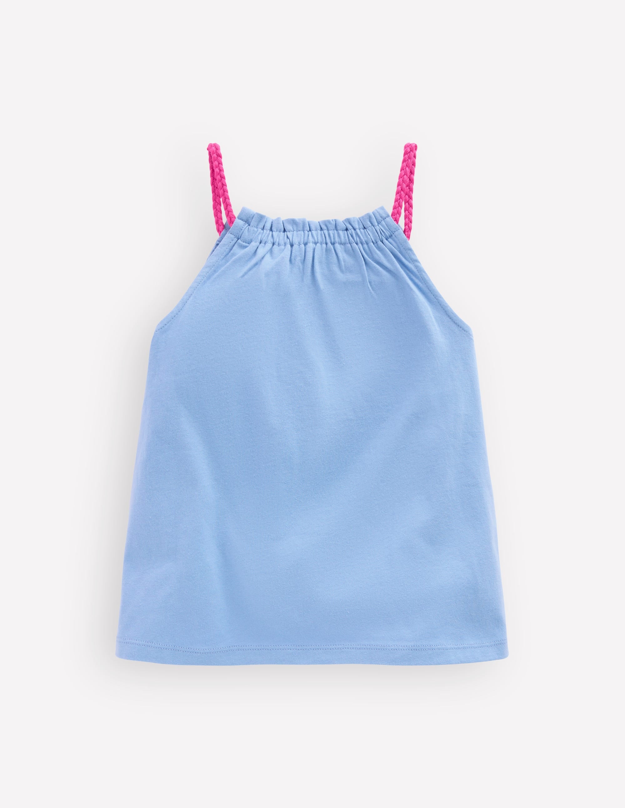 Plaited Strap Embroidered Vest-Forget Me Not Blue - Image 2