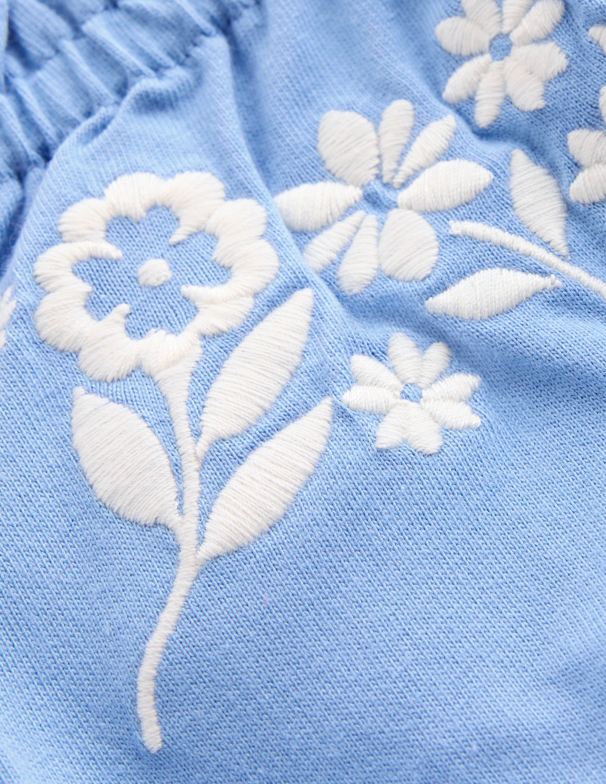 Plaited Strap Embroidered Vest-Forget Me Not Blue - Image 3
