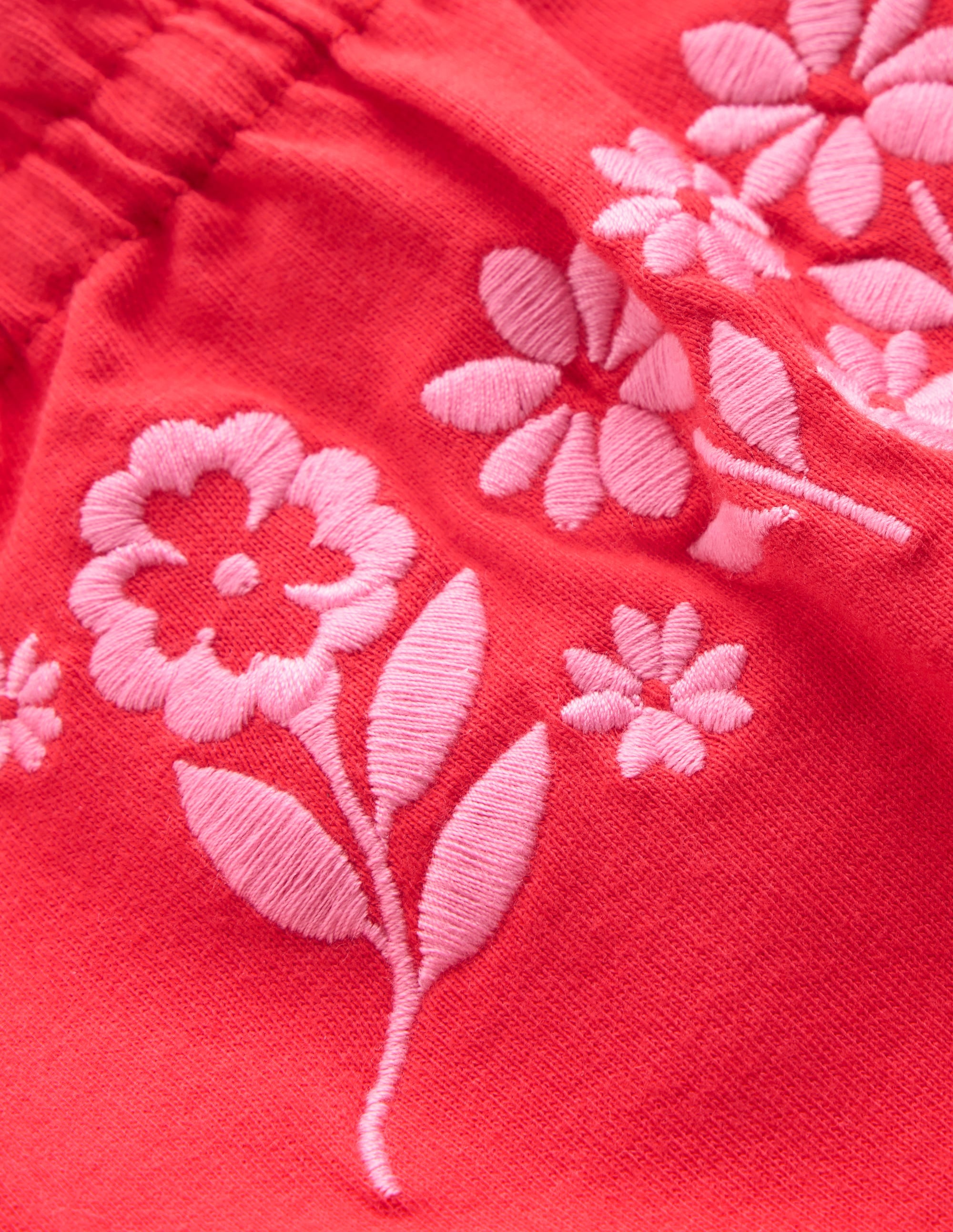 Plaited Strap Embroidered Vest-Spicy Red - Image 3