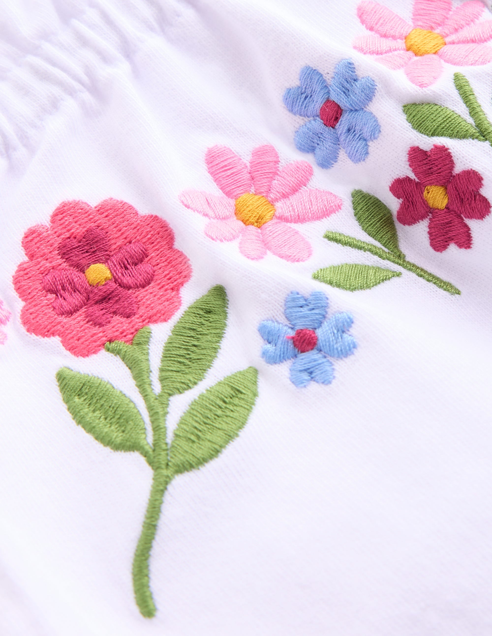 Plaited Strap Embroidered Vest-White Embroidery - Image 3