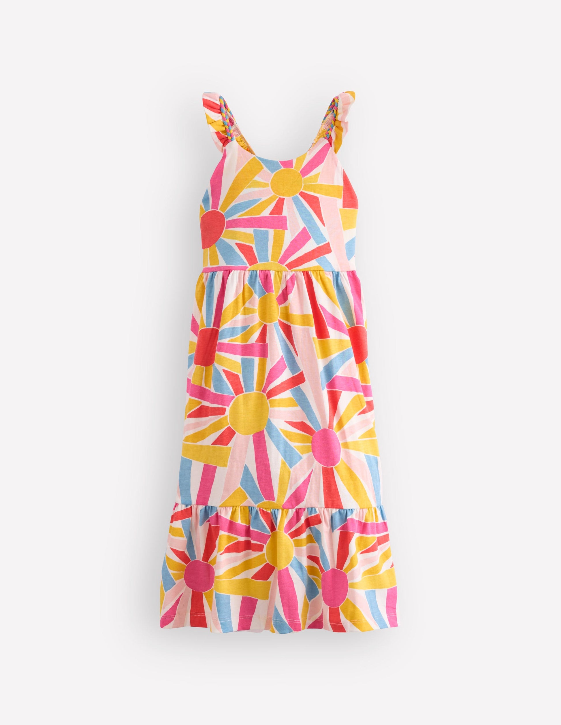 Cross-back Midi Jersey Dress-Soft Ivory Small Sunburst-2