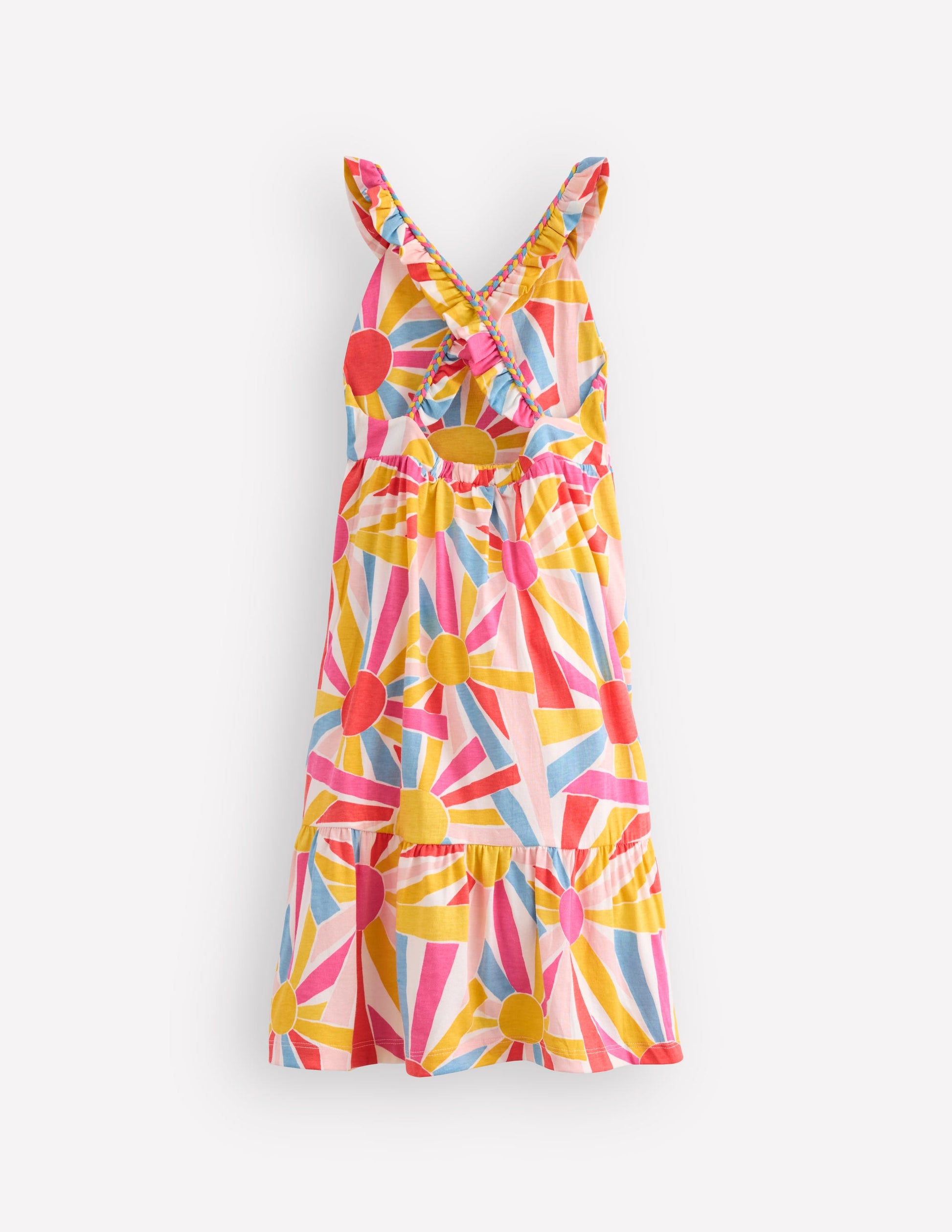 Cross-back Midi Jersey Dress-Soft Ivory Small Sunburst-3