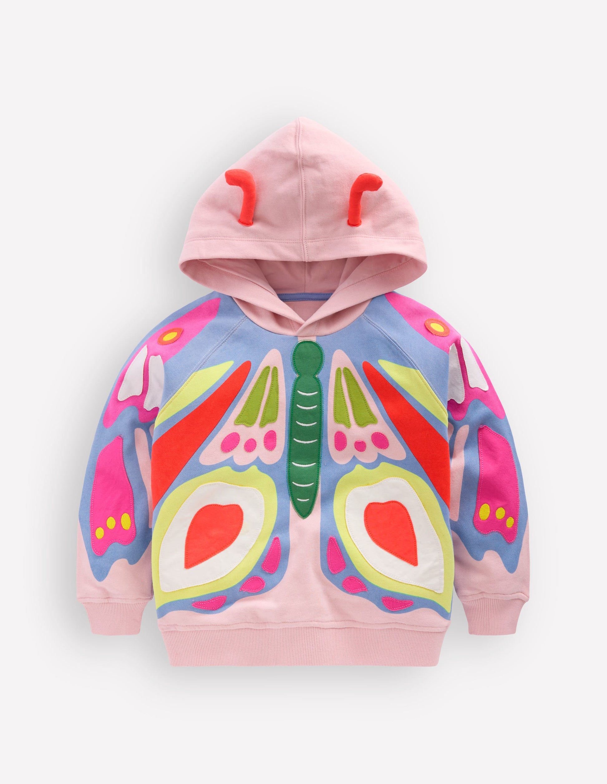 Novelty Relaxed Hoodie-Pink Butterfly-1