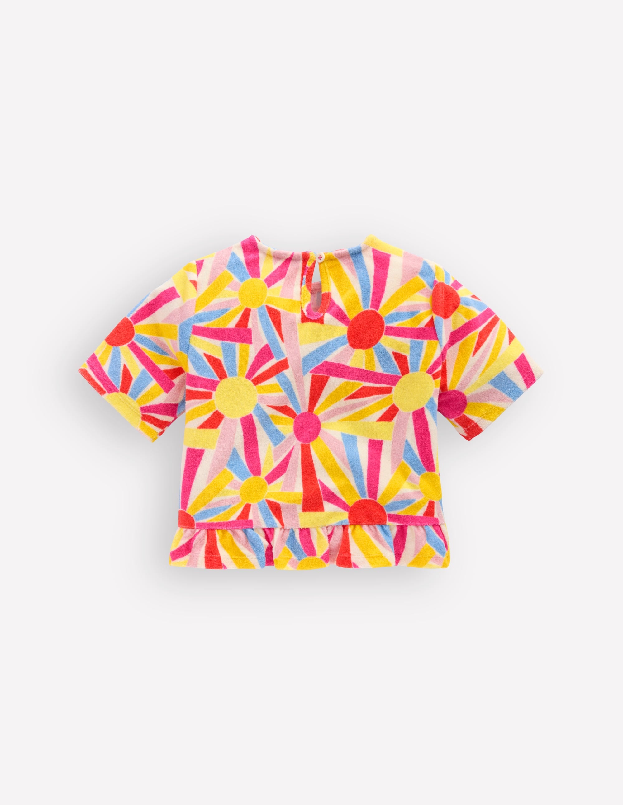 Peplum Towelling Top-Ivory Sunburst - Image 3