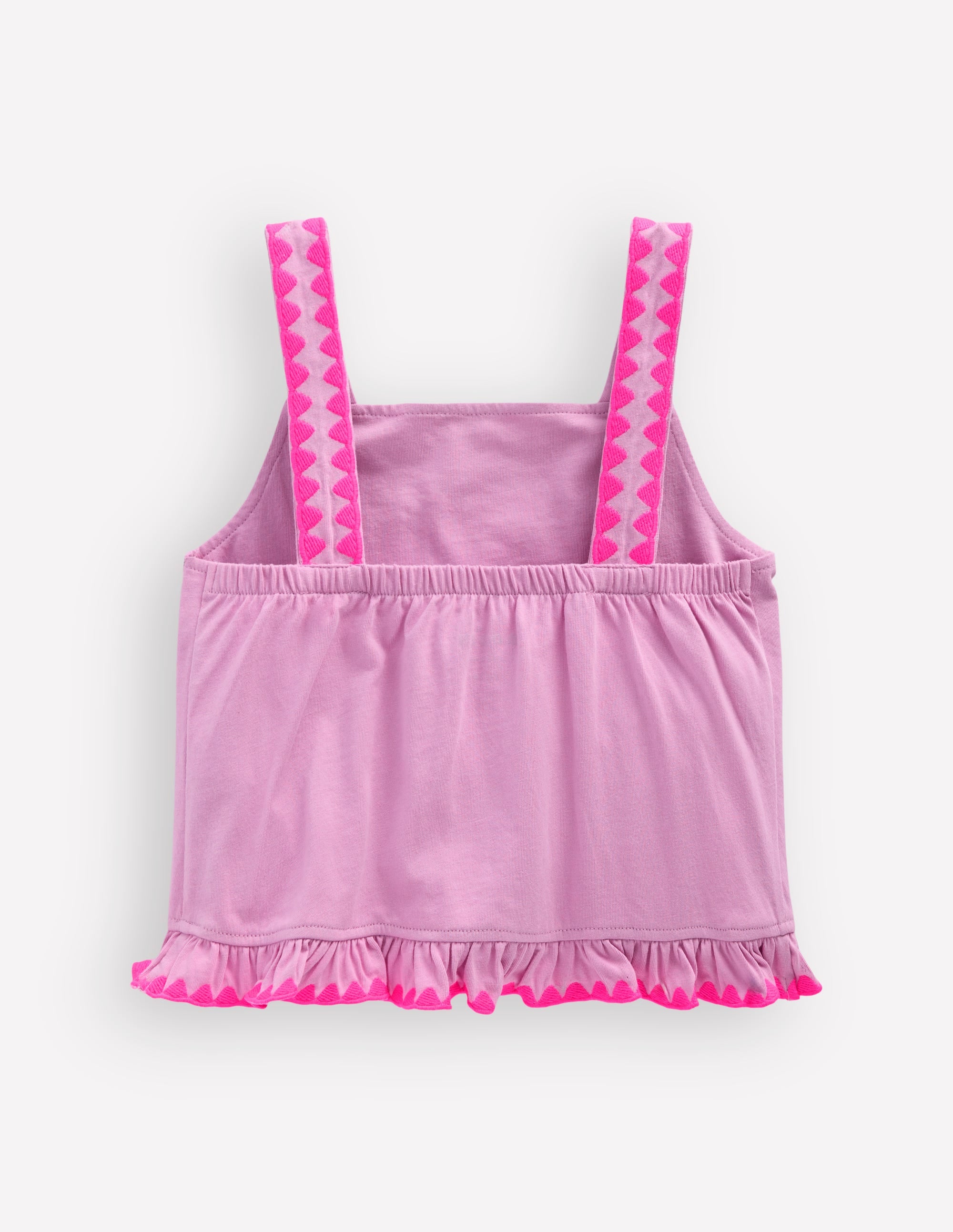 Embroidered Ruffle Top-Pink Punch Embroidery - Image 3