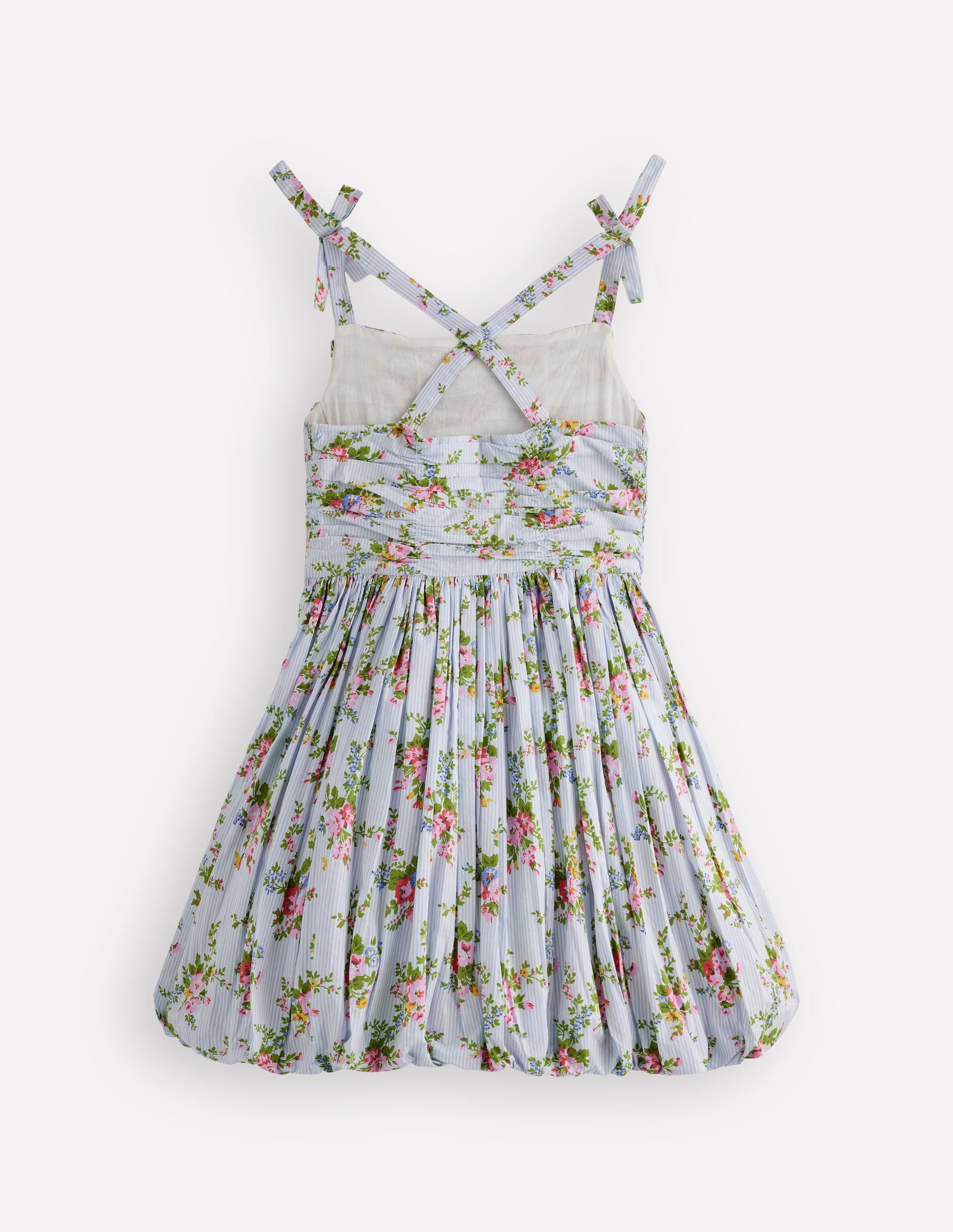 Ruched Bodice Bubble Dress-Vintage Floral-2