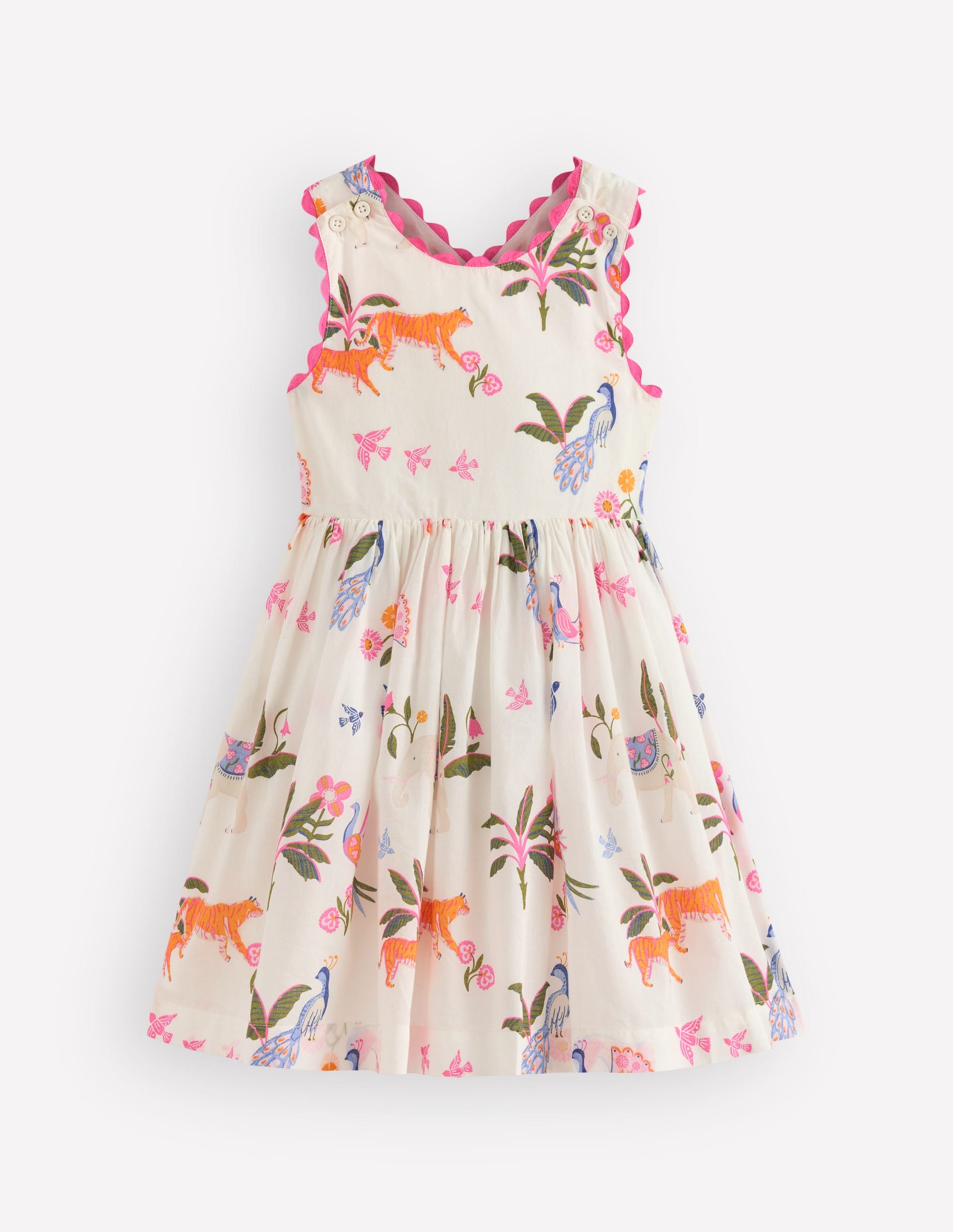 Harper Cross-Back Dress-Soft Ivory Jungle-1