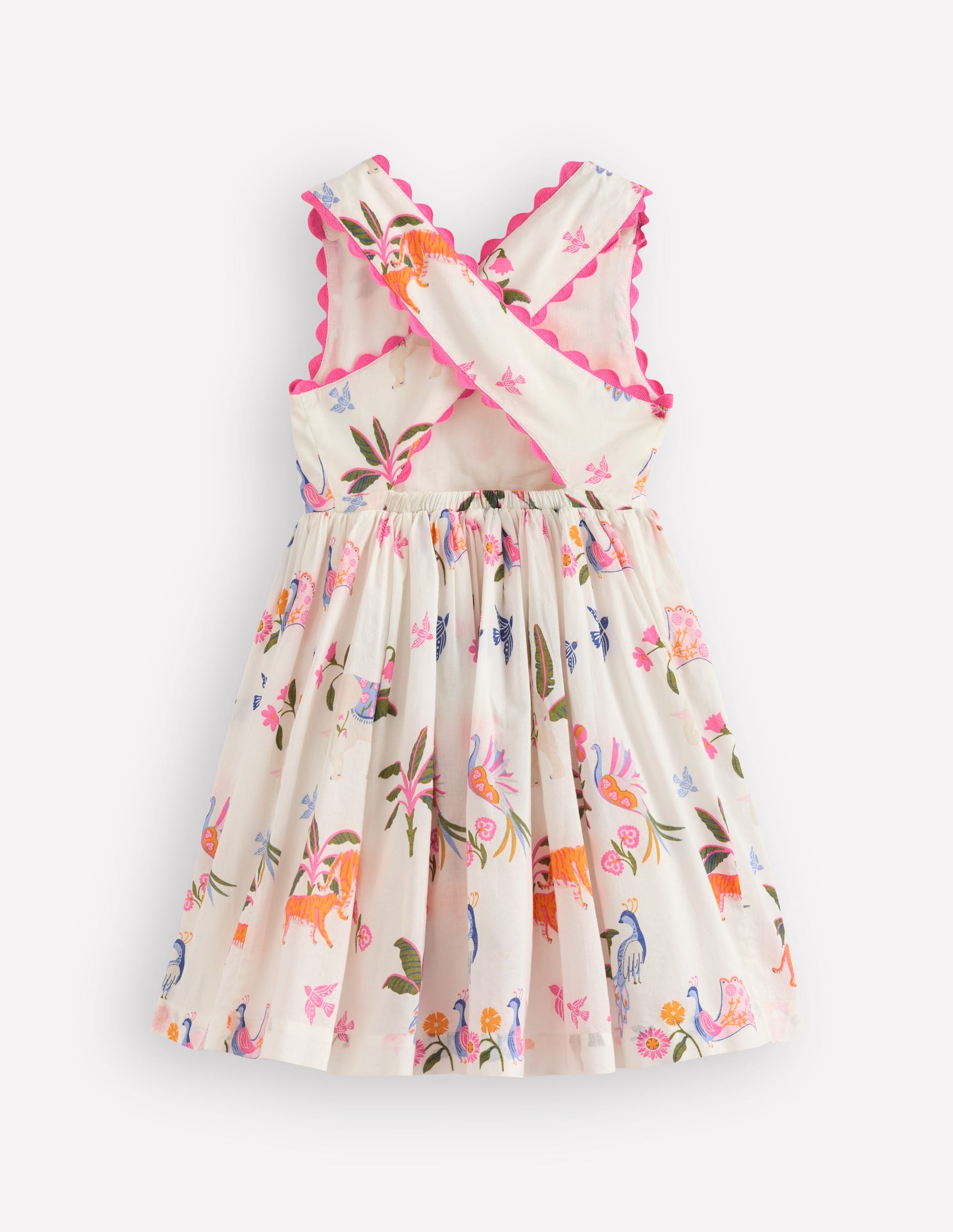 Harper Cross-Back Dress-Soft Ivory Jungle-2