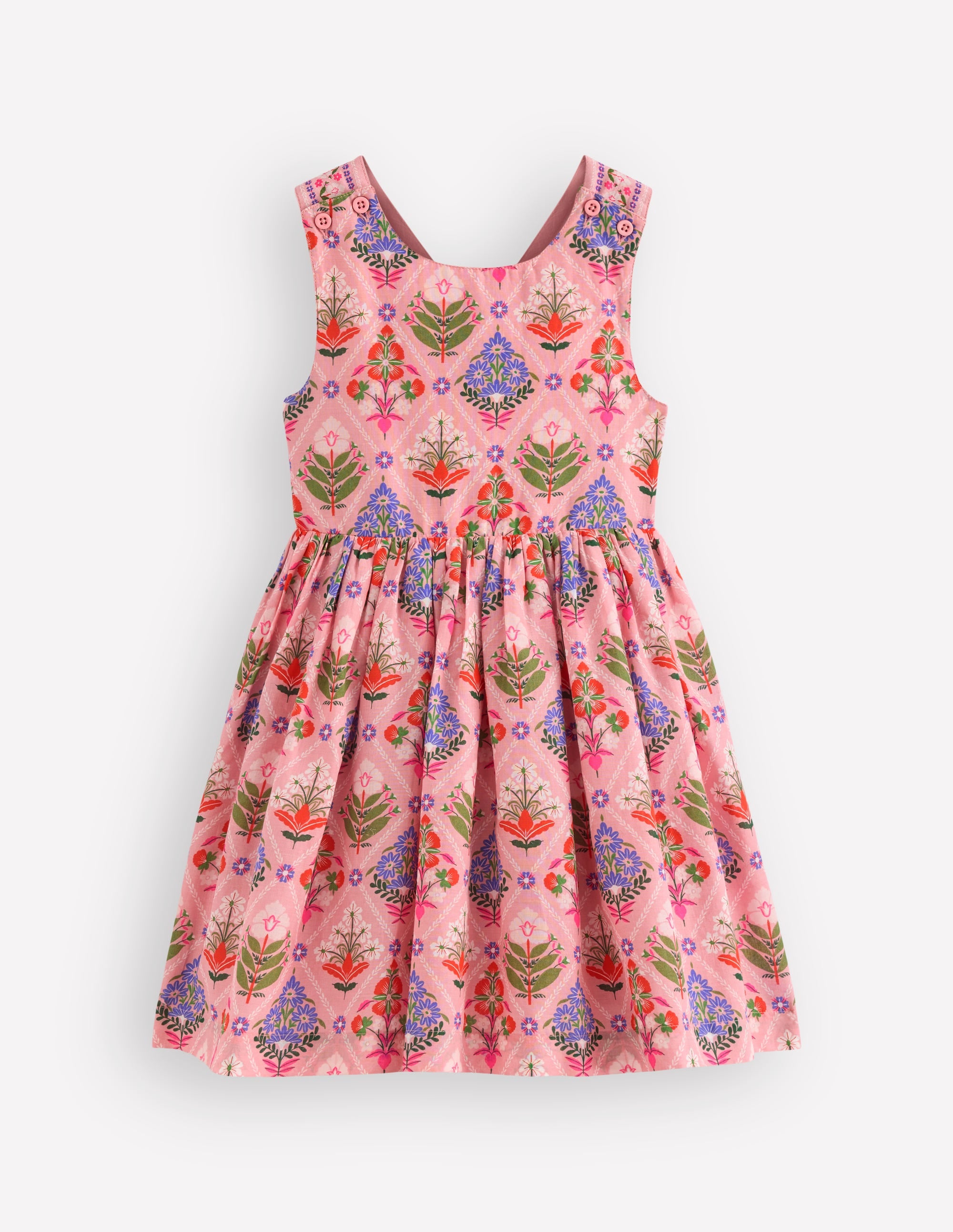 Harper Cross-Back Dress-Multi Diamond Floral - Image 1