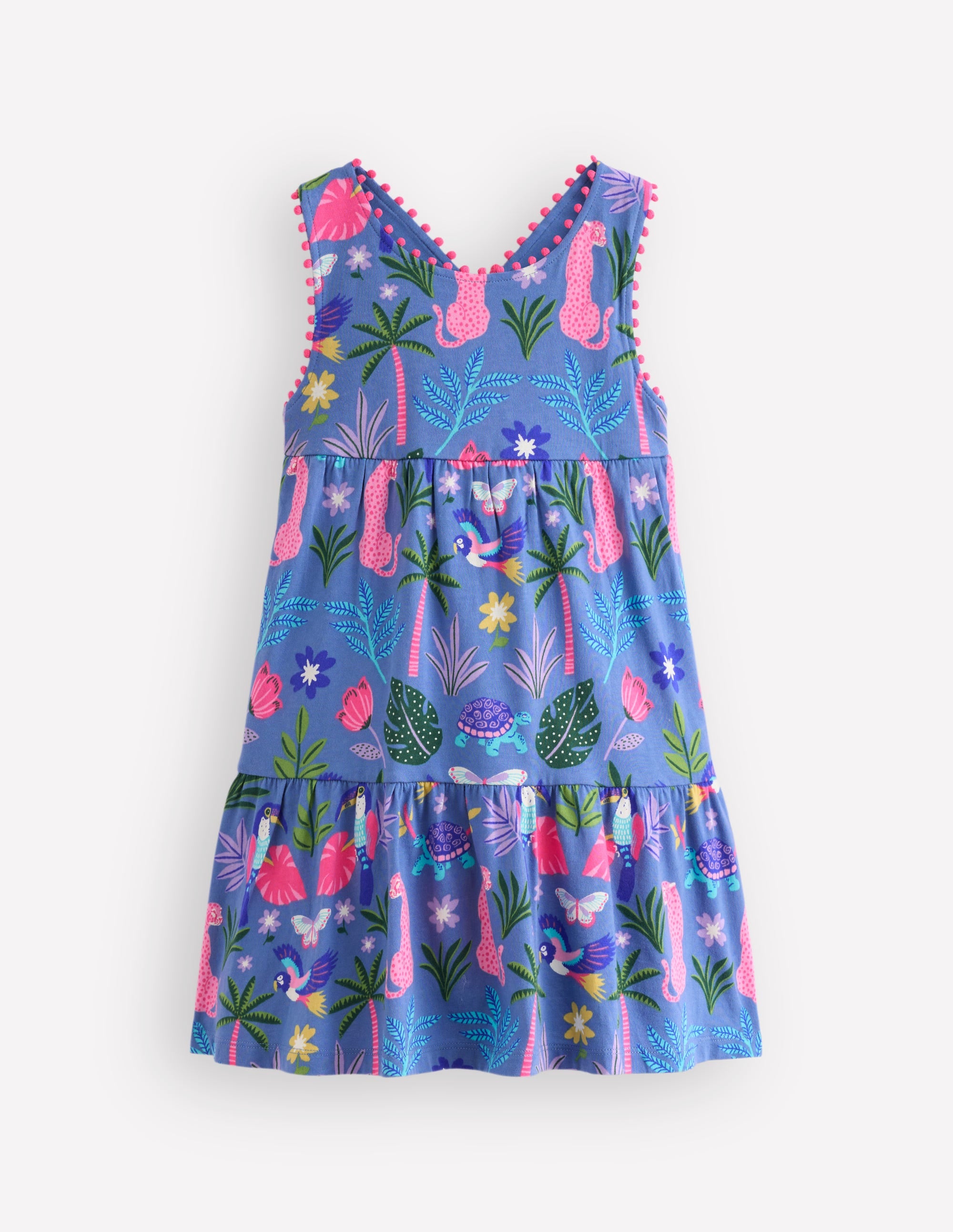 Jersey Cross-back Dress-Quiet Harbour Animal Palm - Image 4