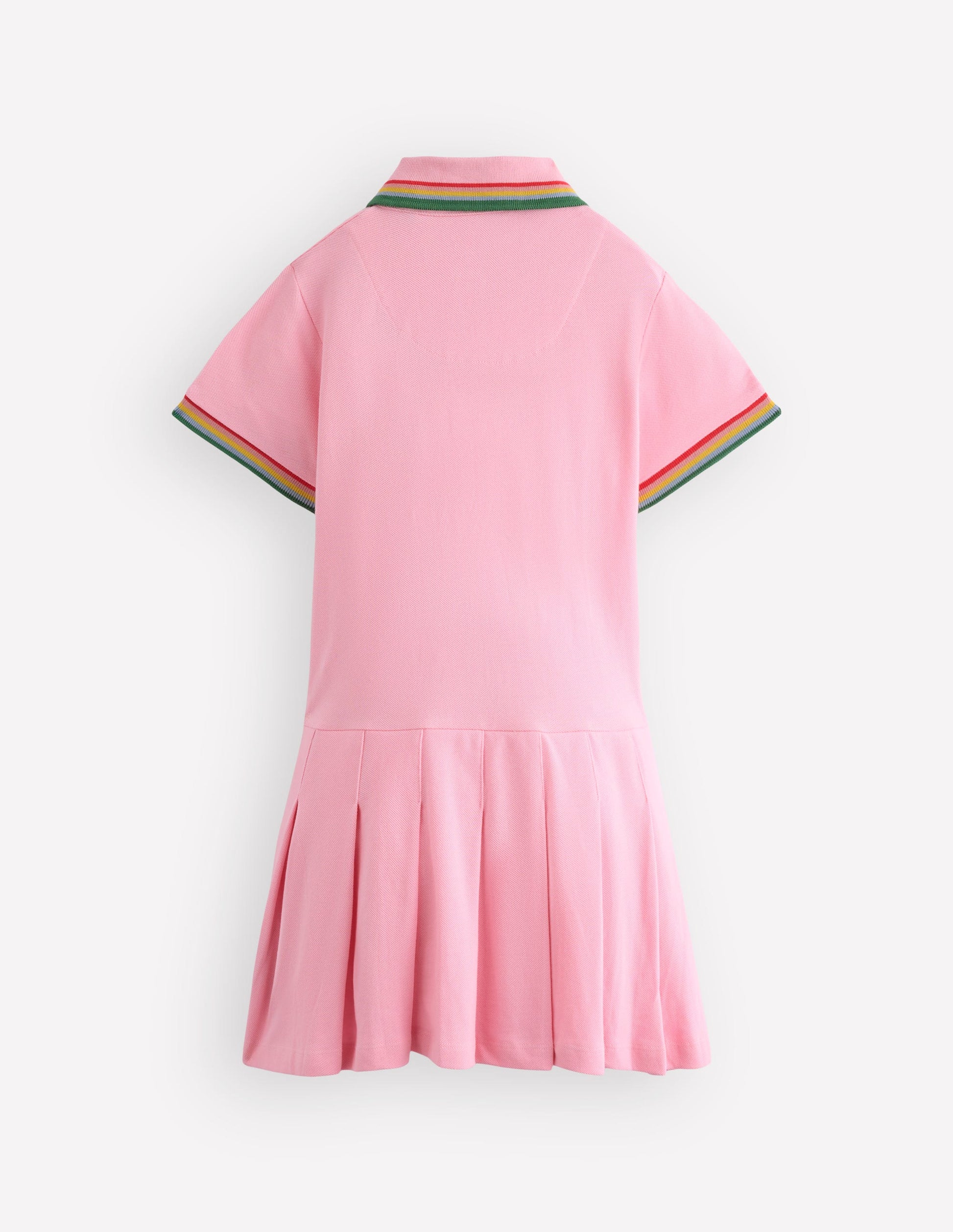 Pleated Skirt Jersey Dress-Almond Pink-4
