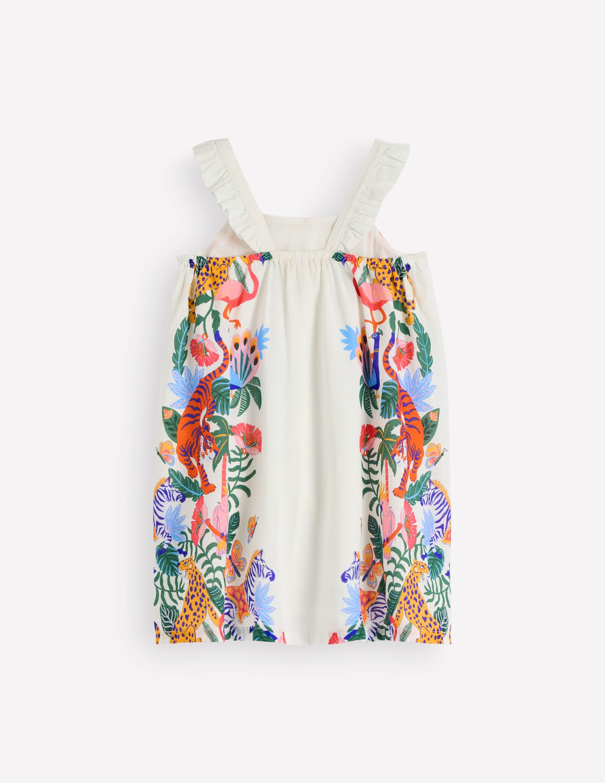Ruffle Strap Sundress-Soft Ivory Jungle Placement - Image 2