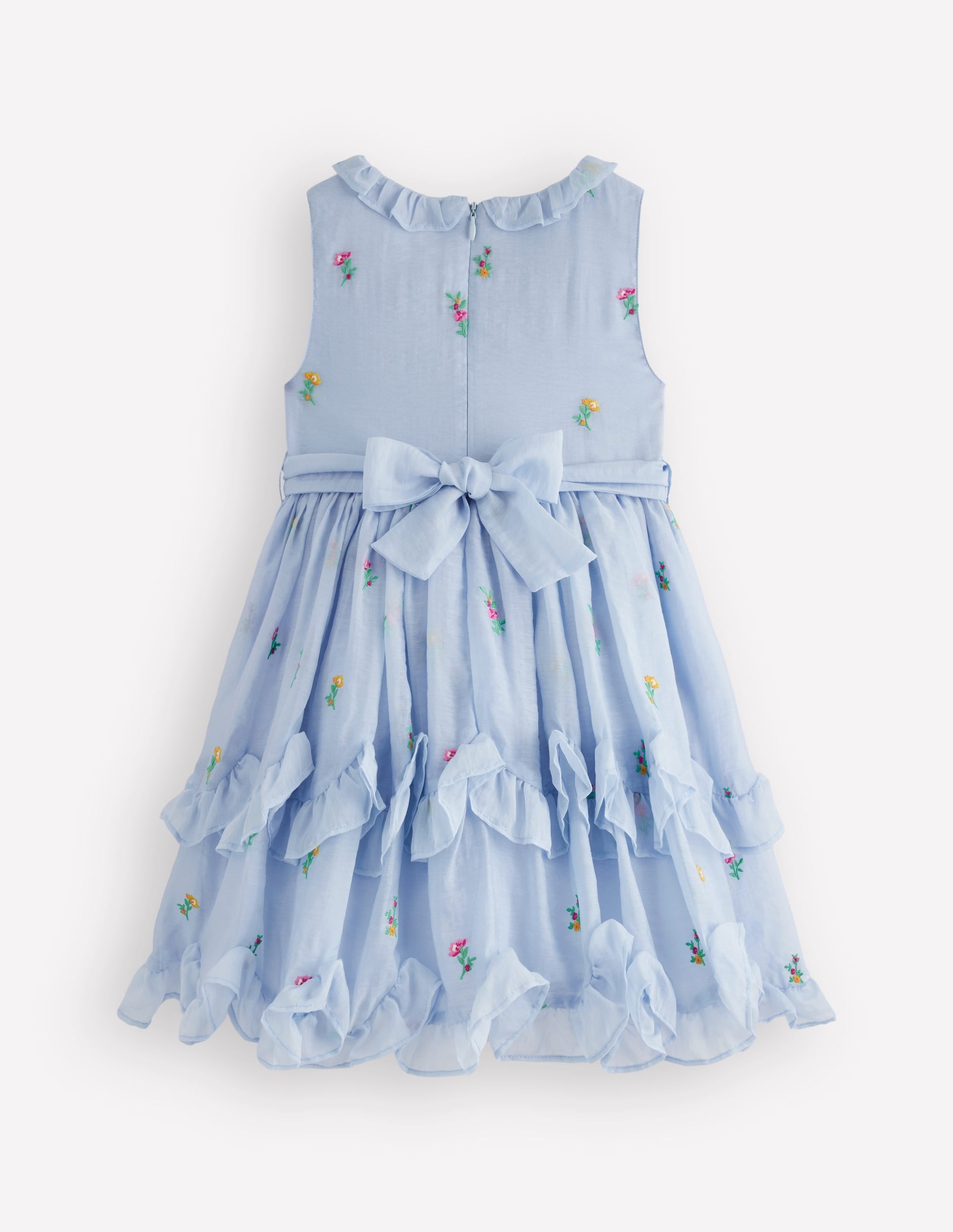 Tiered Ruffle Occasion Dress-Misty Blue - Image 2