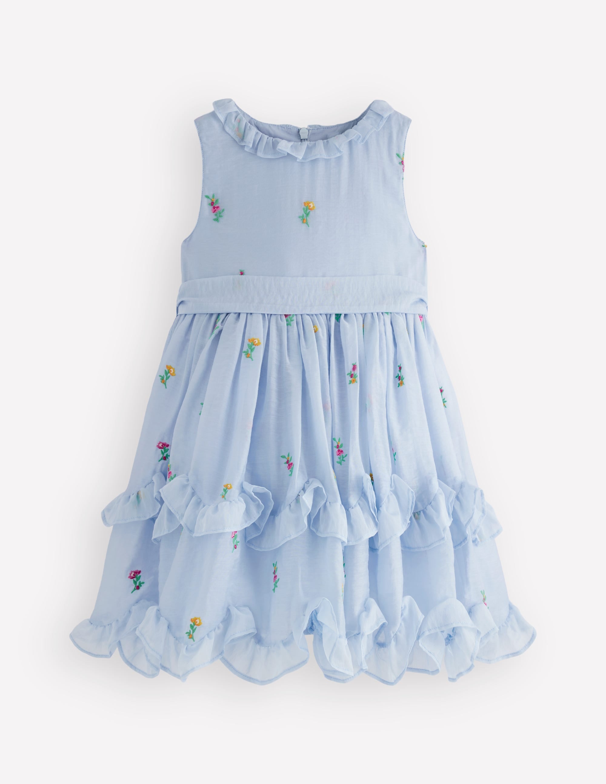 Tiered Ruffle Occasion Dress-Misty Blue - Image 1