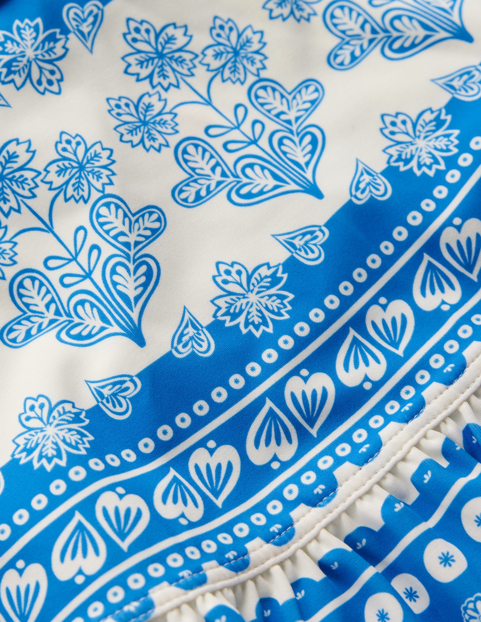 Swim Skirt-Azure Blue Woodblock-3