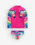 Appliqué Rash Vest Set-Raspberry Pink Zebra