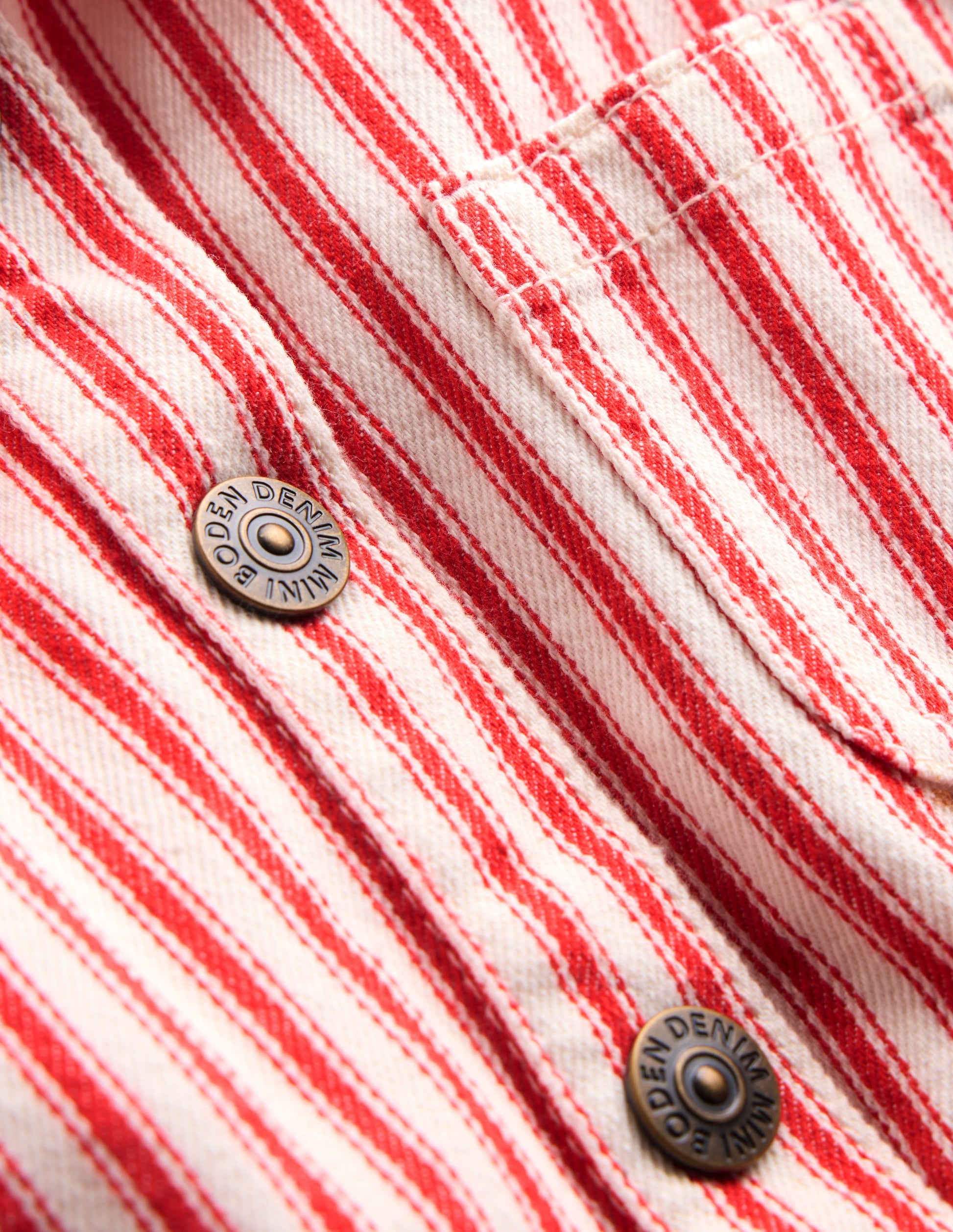 Embroidered Playsuit-Red Stripe-4