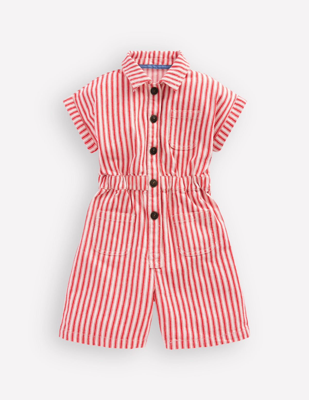Embroidered Playsuit-Red Stripe - Image 1