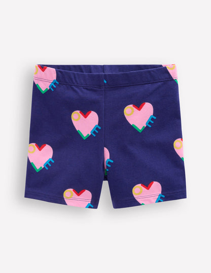 Cartwheel Shorts-Navy Love Hearts-2