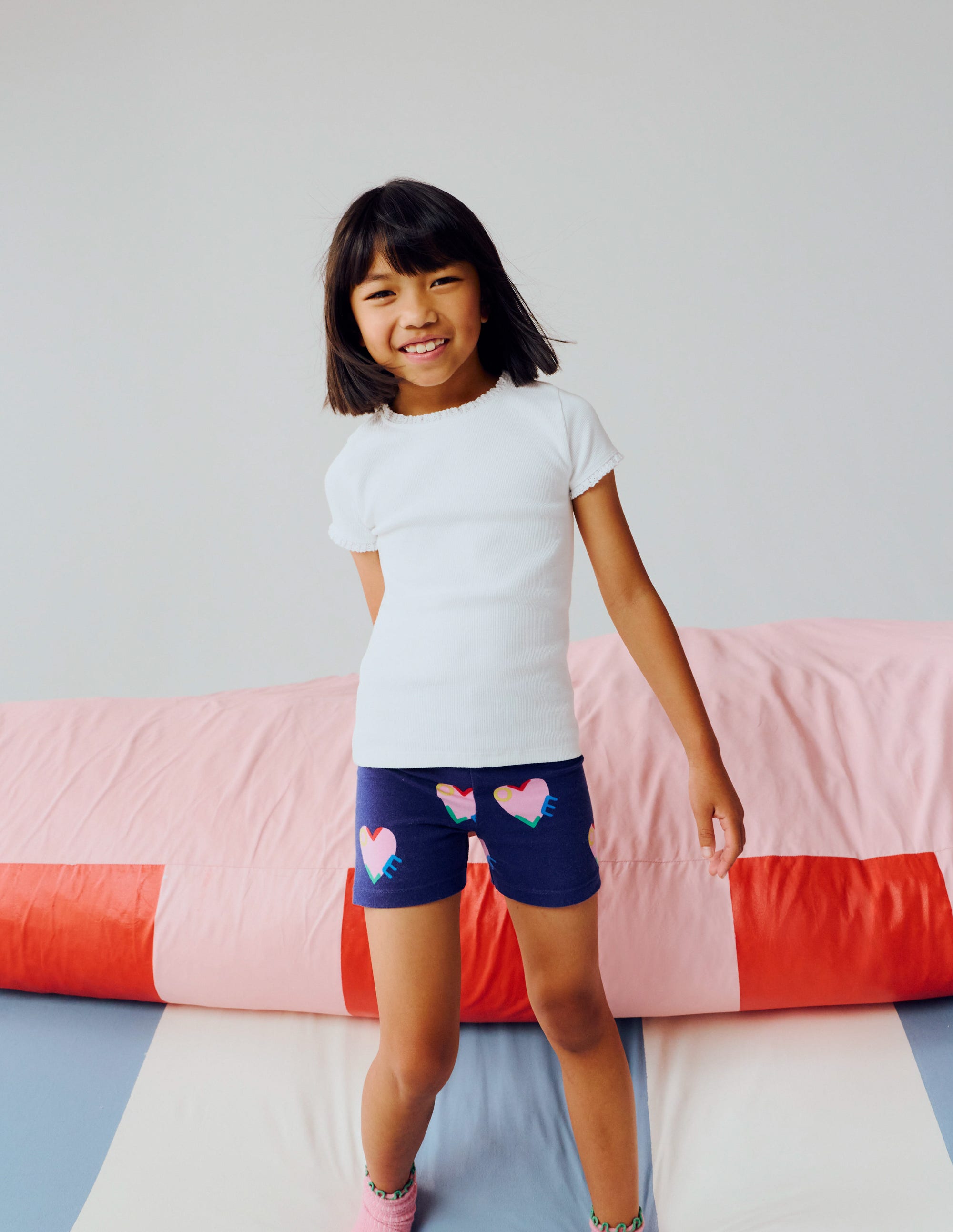 Cartwheel Shorts-Navy Love Hearts - Image 4