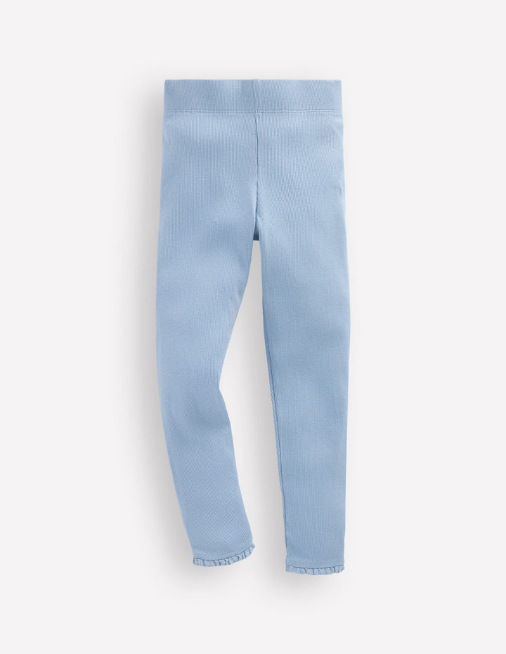 Ribbed Leggings-Glacier Blue
