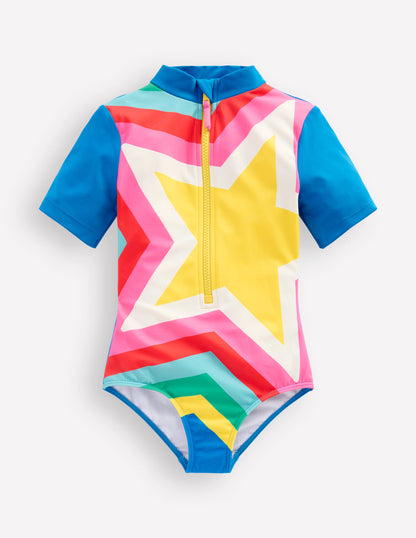 Short Sleeve Swimsuit-Multi Star-1