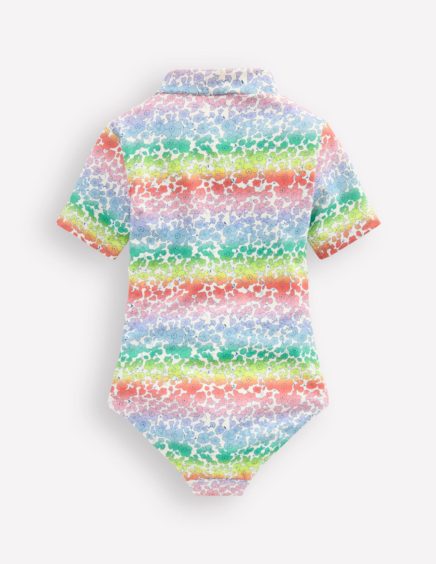 Short Sleeve Swimsuit-Rainbow Ombre Flowerbed